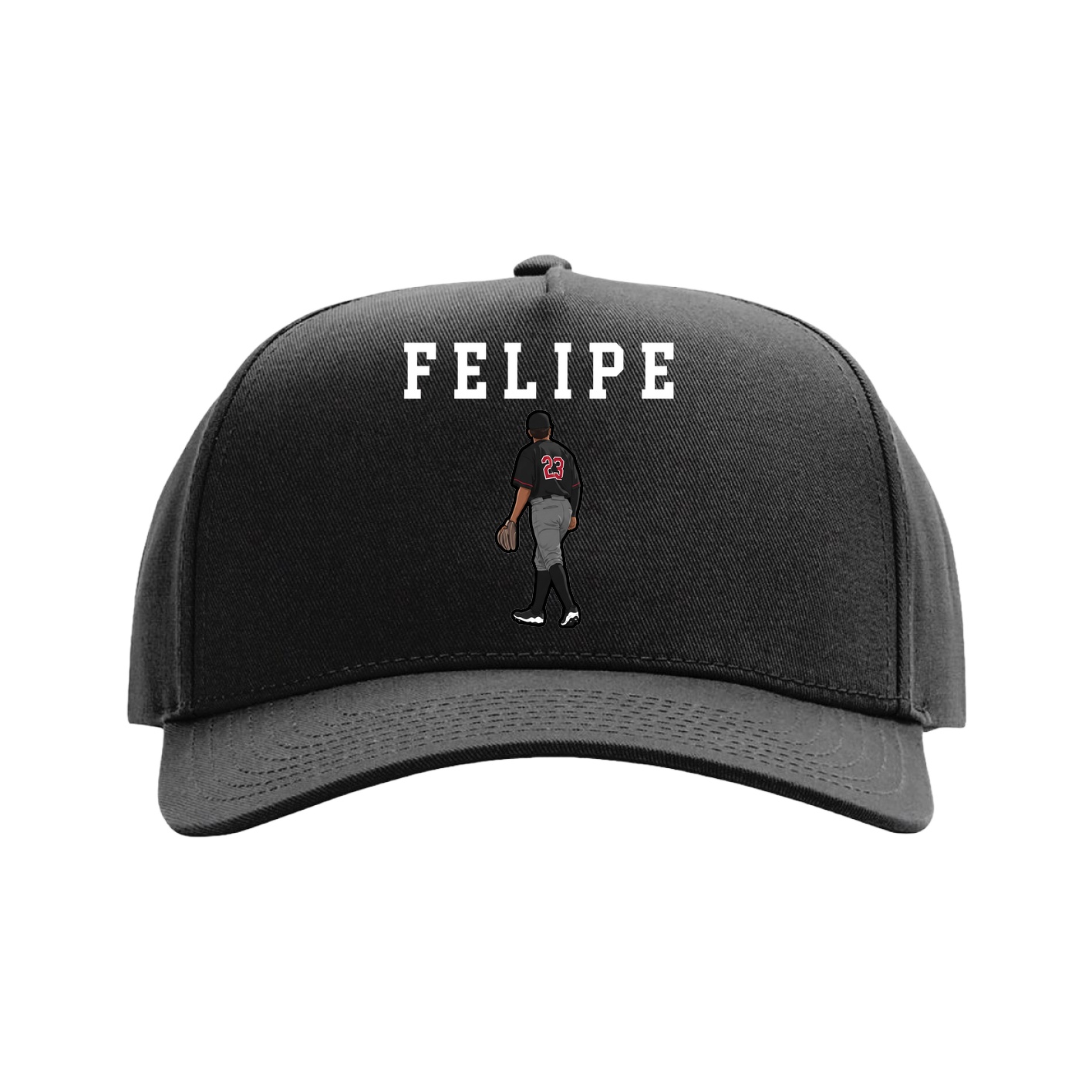 Full Fabric Five-Panel Champ Cap — Shirsey in Black