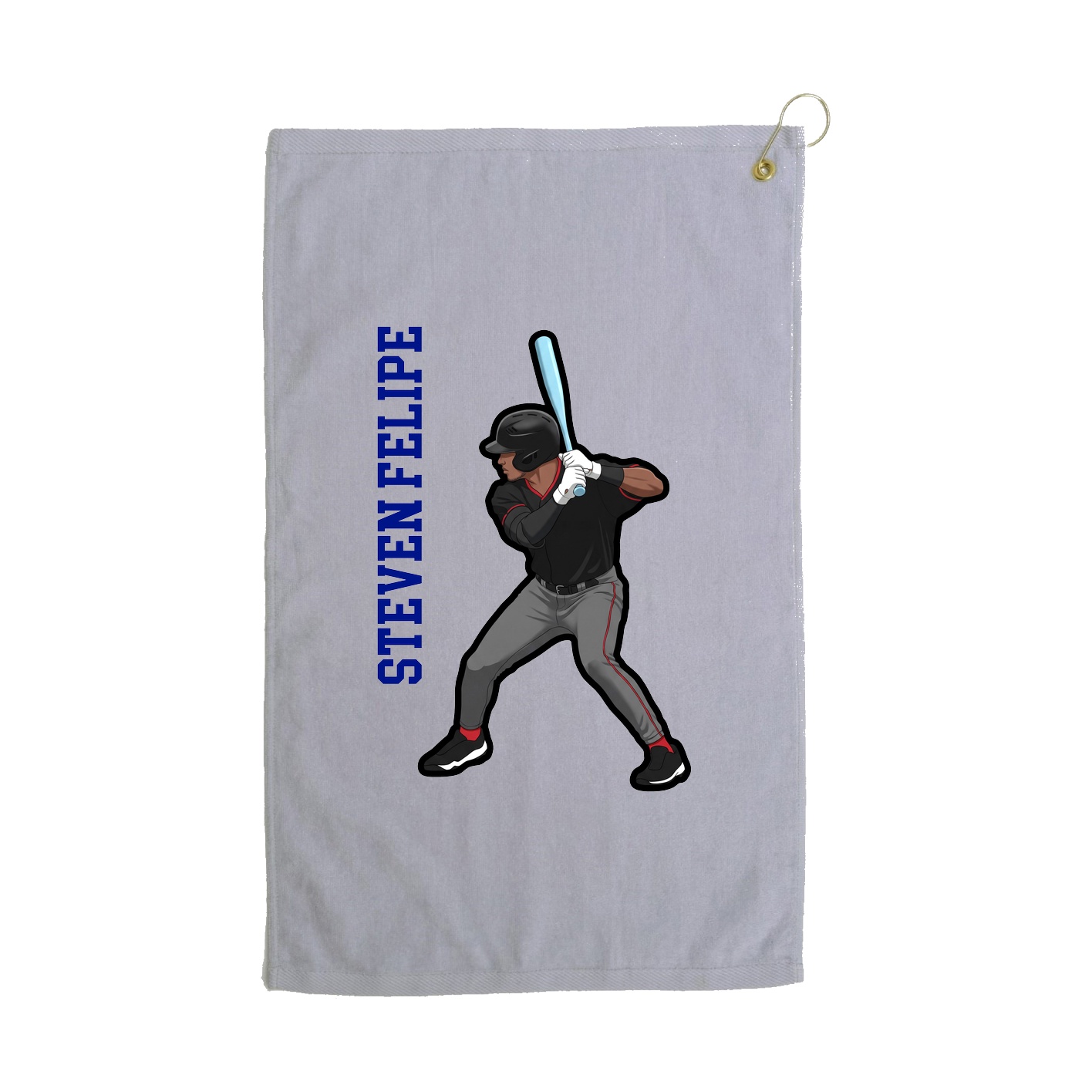 Golf Towel — Name Vertical in Grey