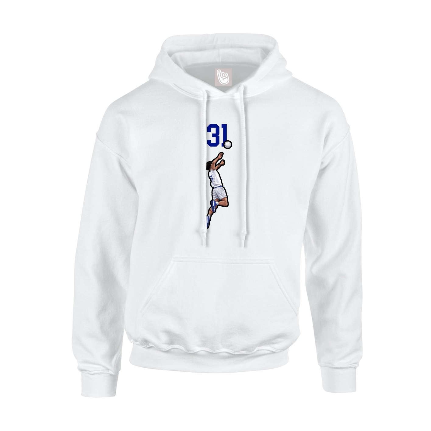 Hoodie — Number Top in White