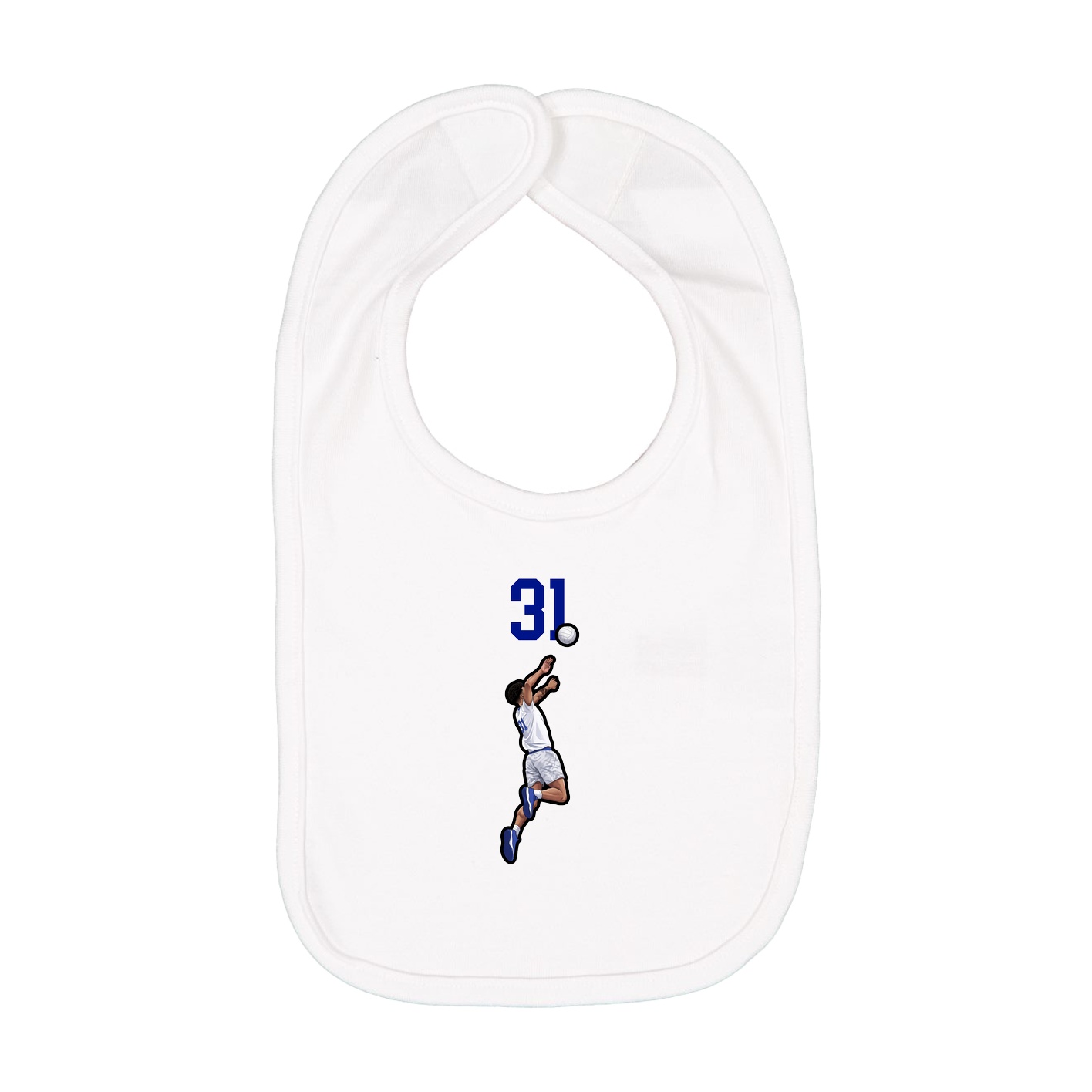 Infant Bib — Number Top in White