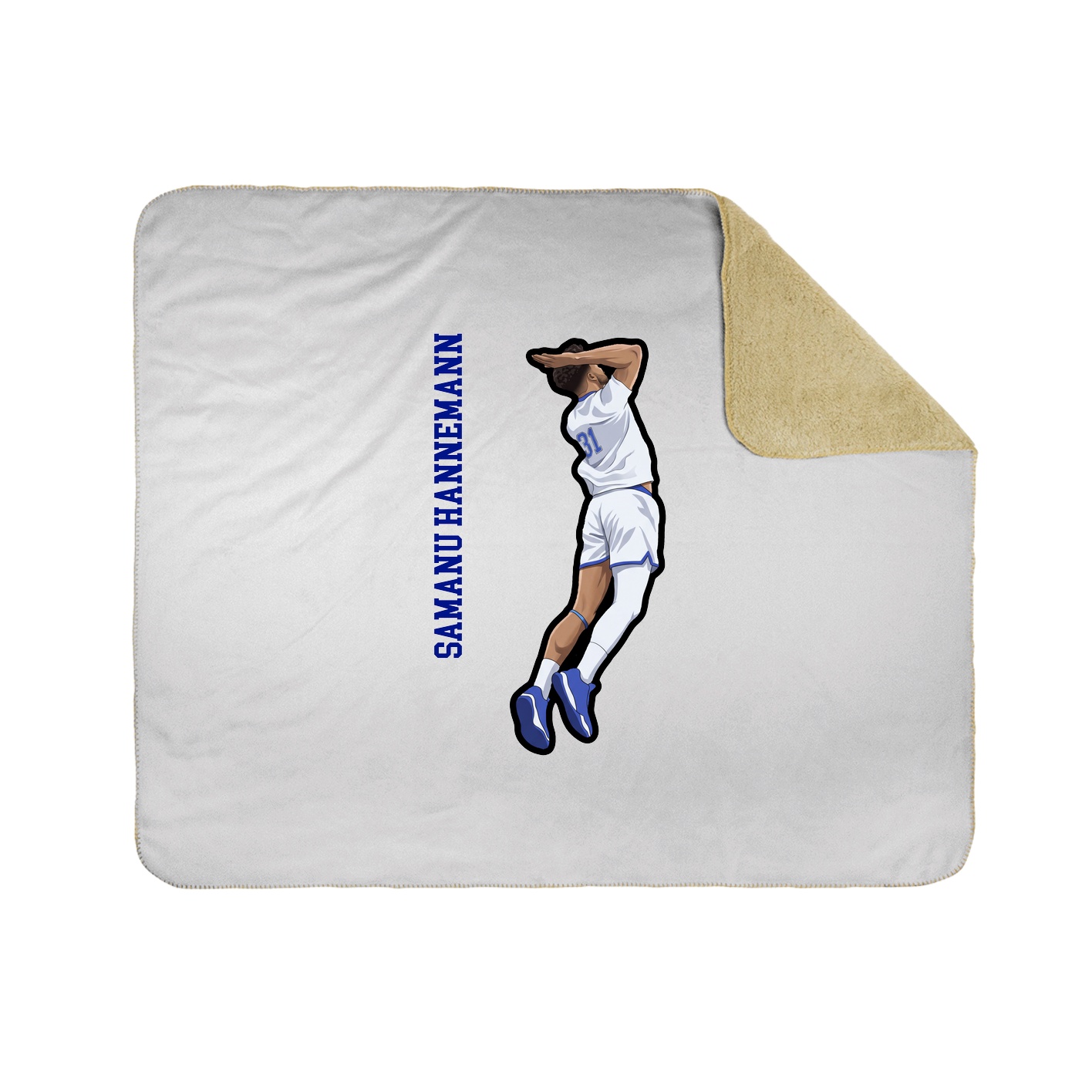 Throw Blanket — Name Vertical in White