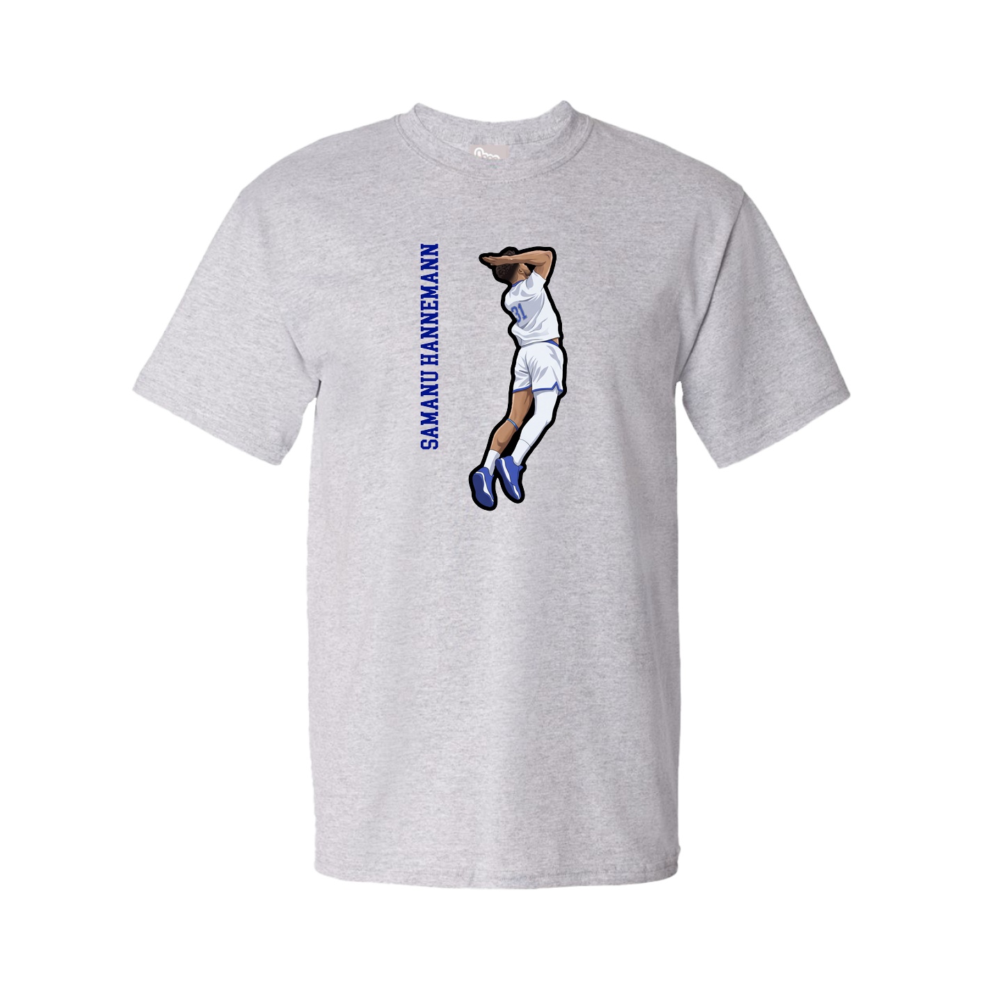 Tee — Name Vertical in Grey