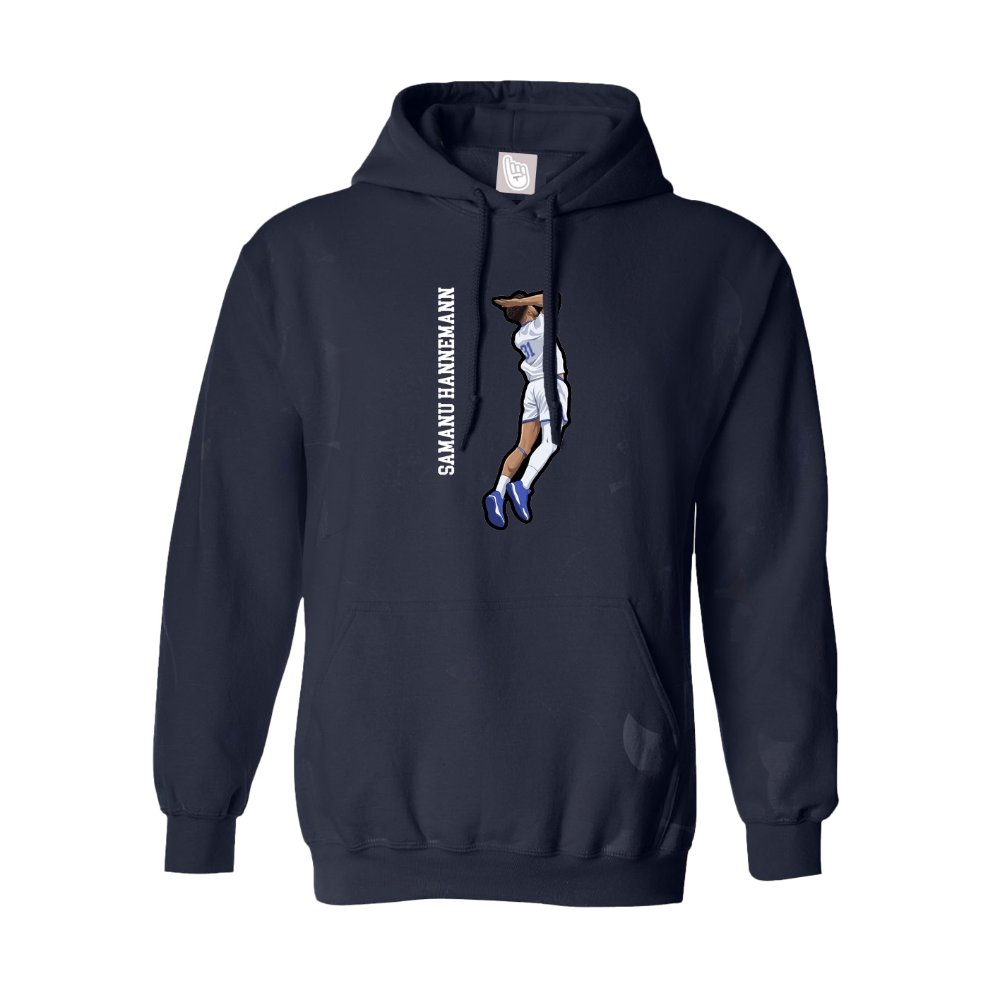 Hoodie — Name Vertical in Navy