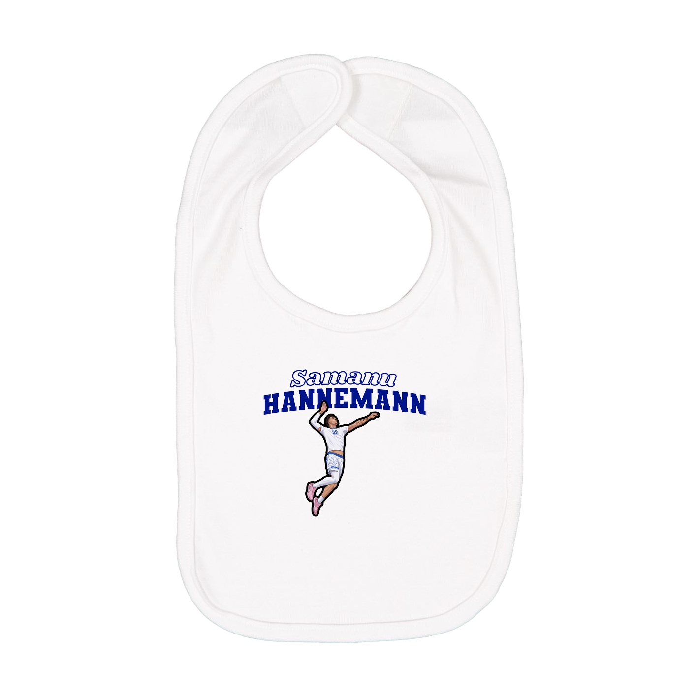 Infant Bib — Name Arch in White