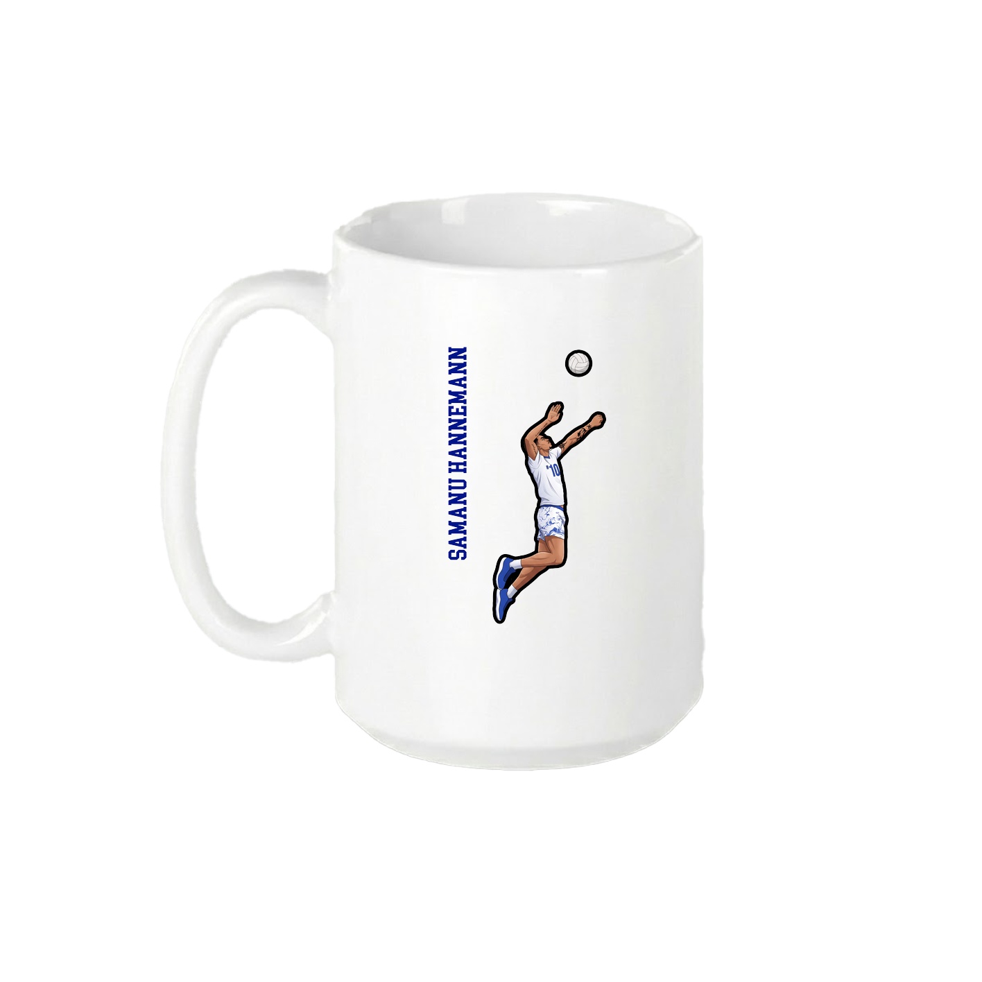 15oz Coffee Mug — Name Vertical in White