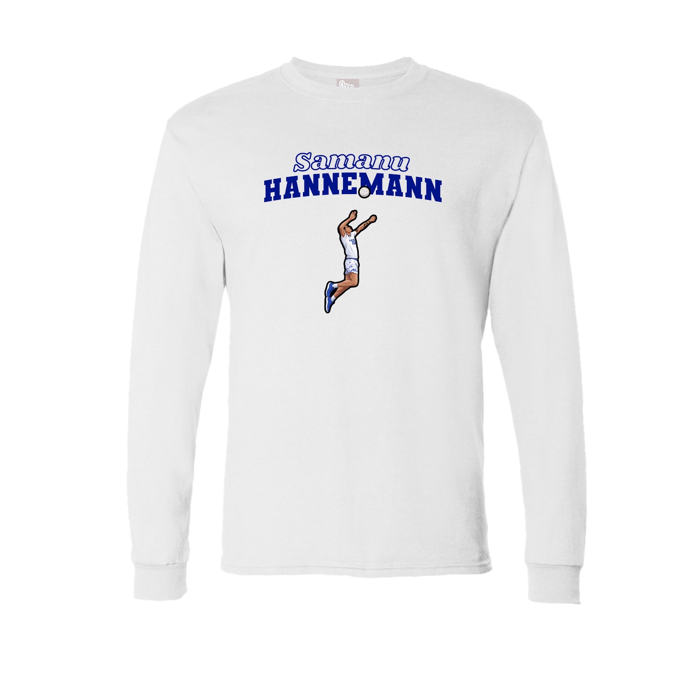 Long Sleeve Tee — Name Arch in White