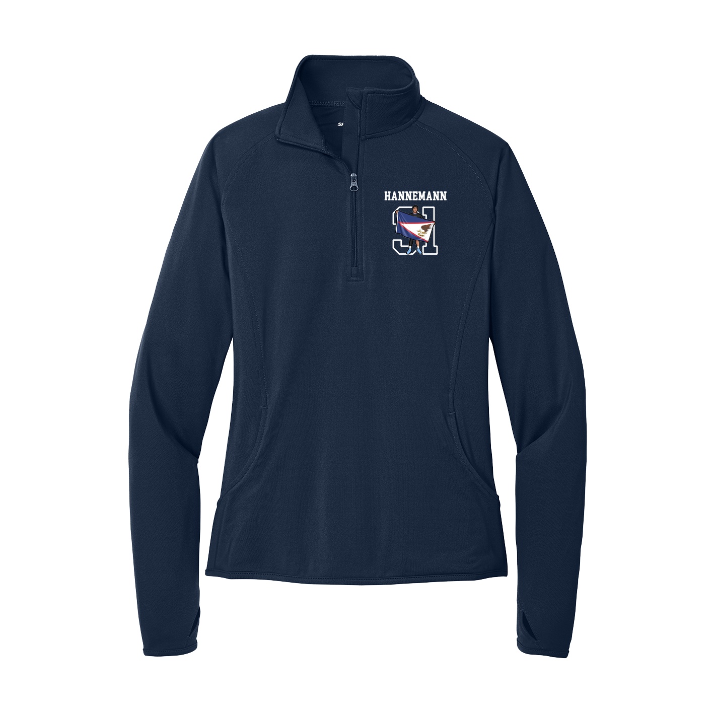 Women's Q-Zip Pullover — Shirsey in Navy