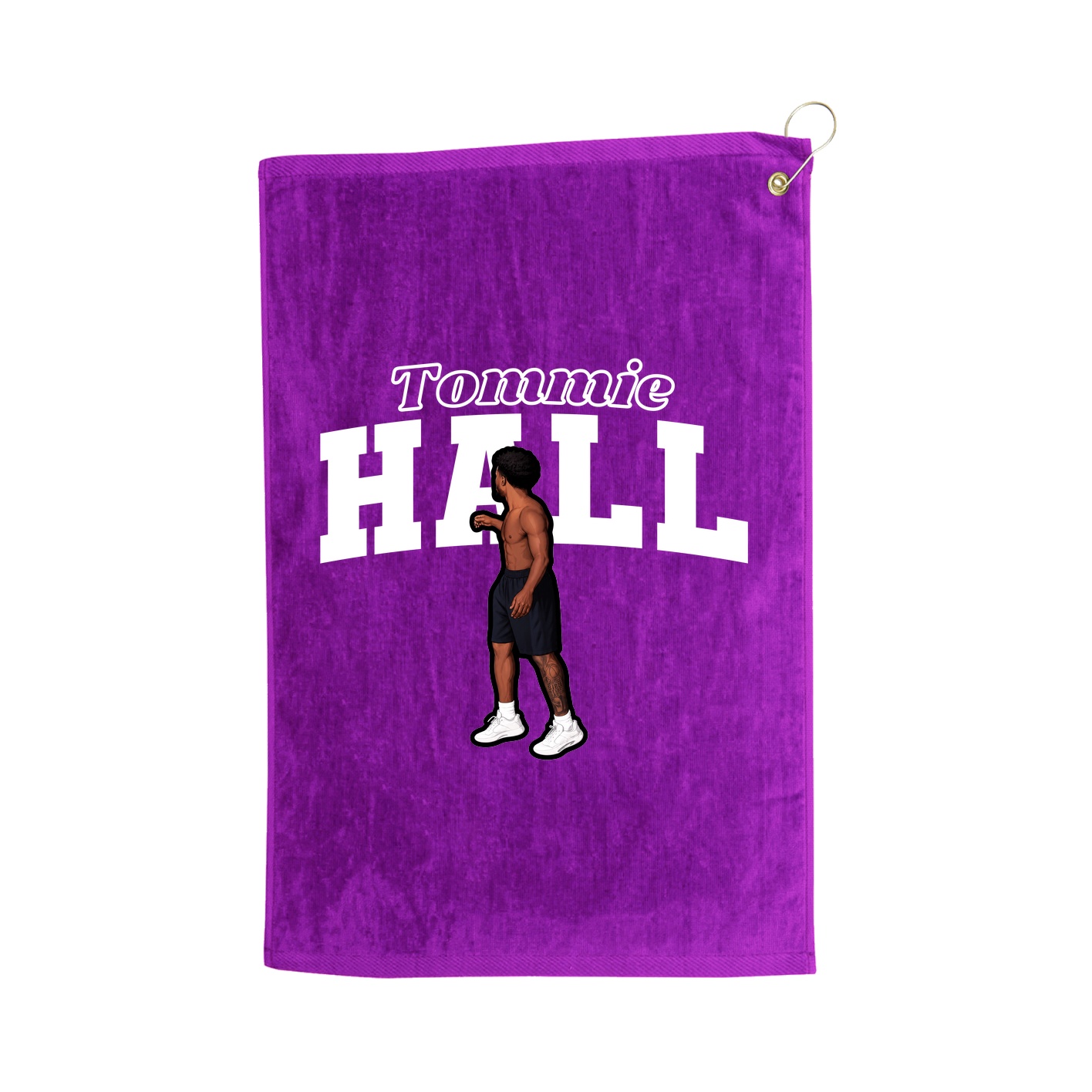 Golf Towel — Name Arch in Purple