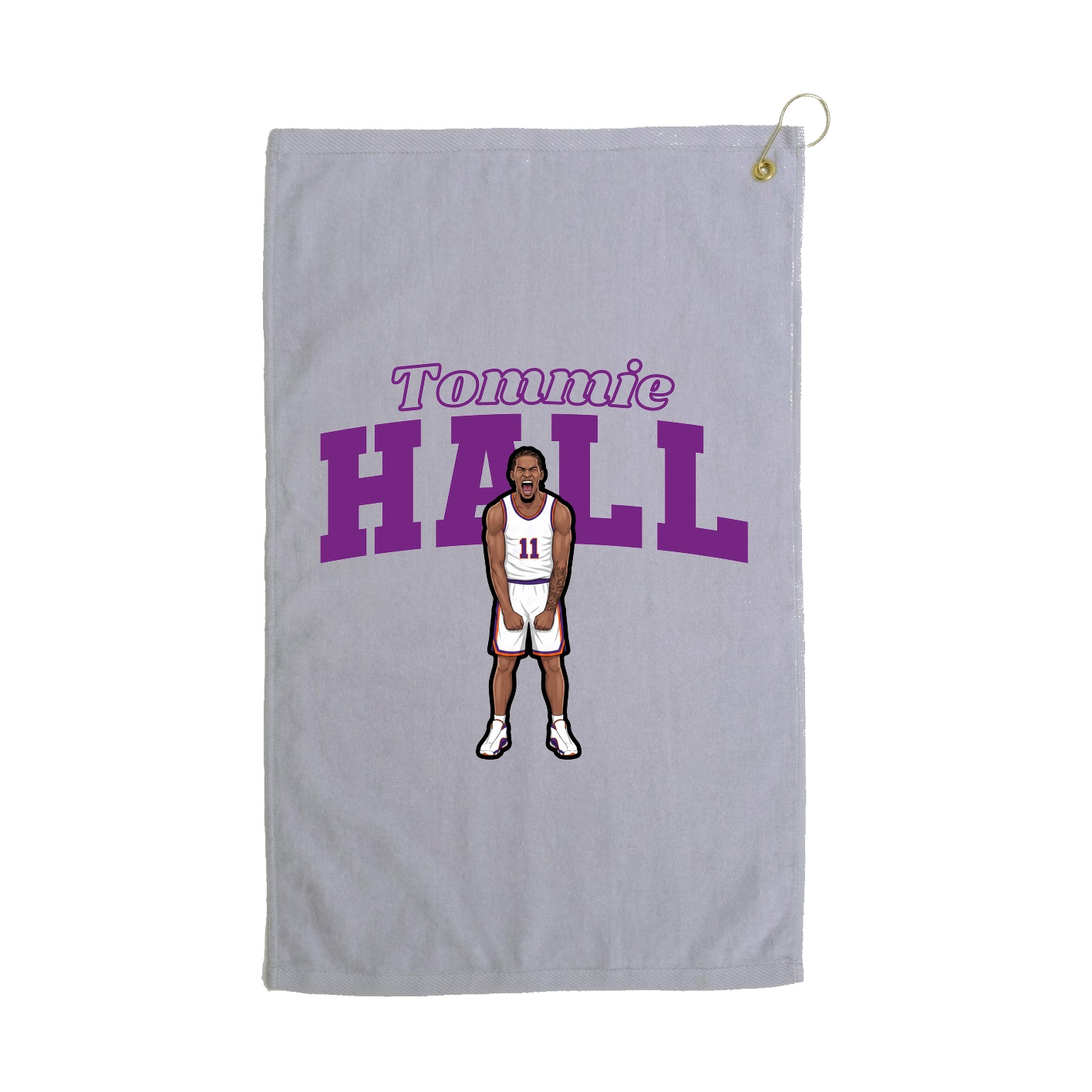 Golf Towel — Name Arch in Grey