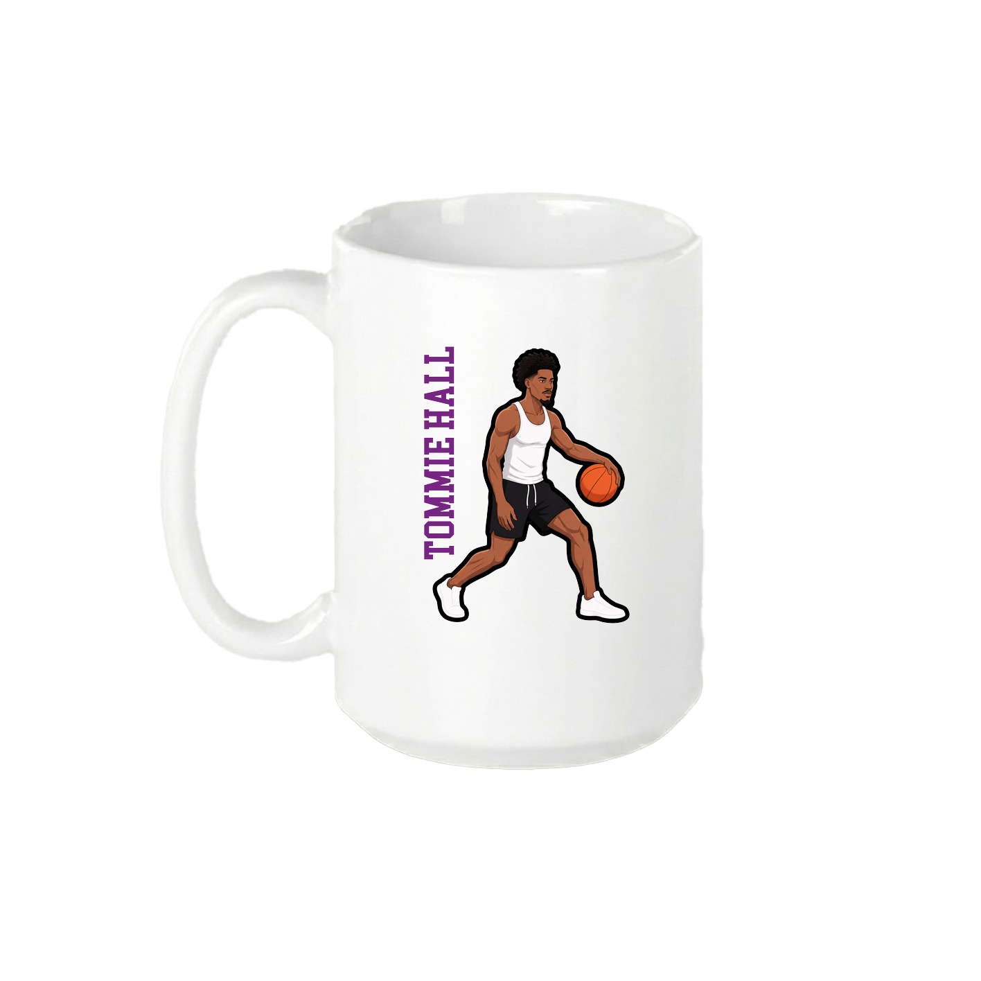 15oz Coffee Mug — Name Vertical in White