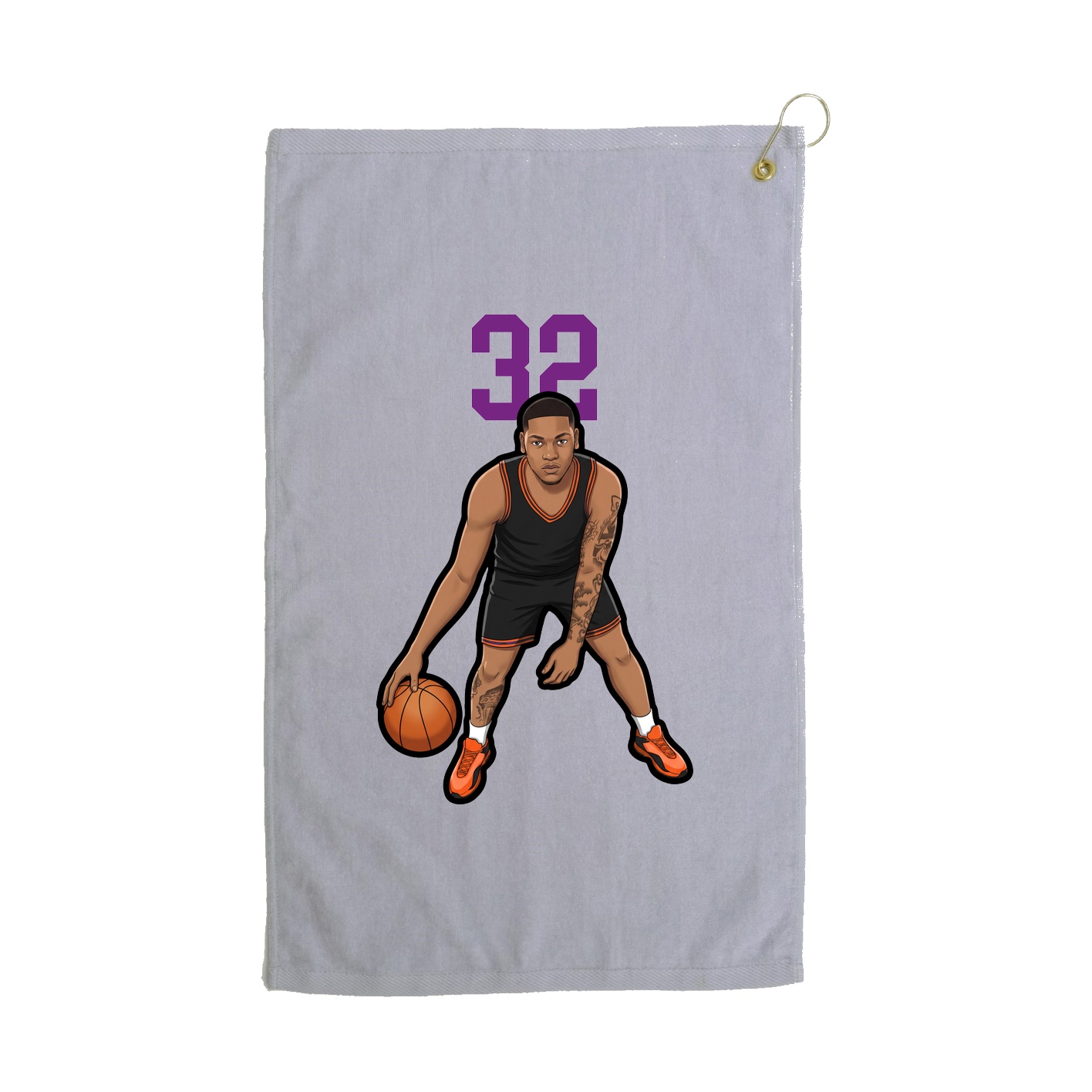 Golf Towel — Number Top in Grey