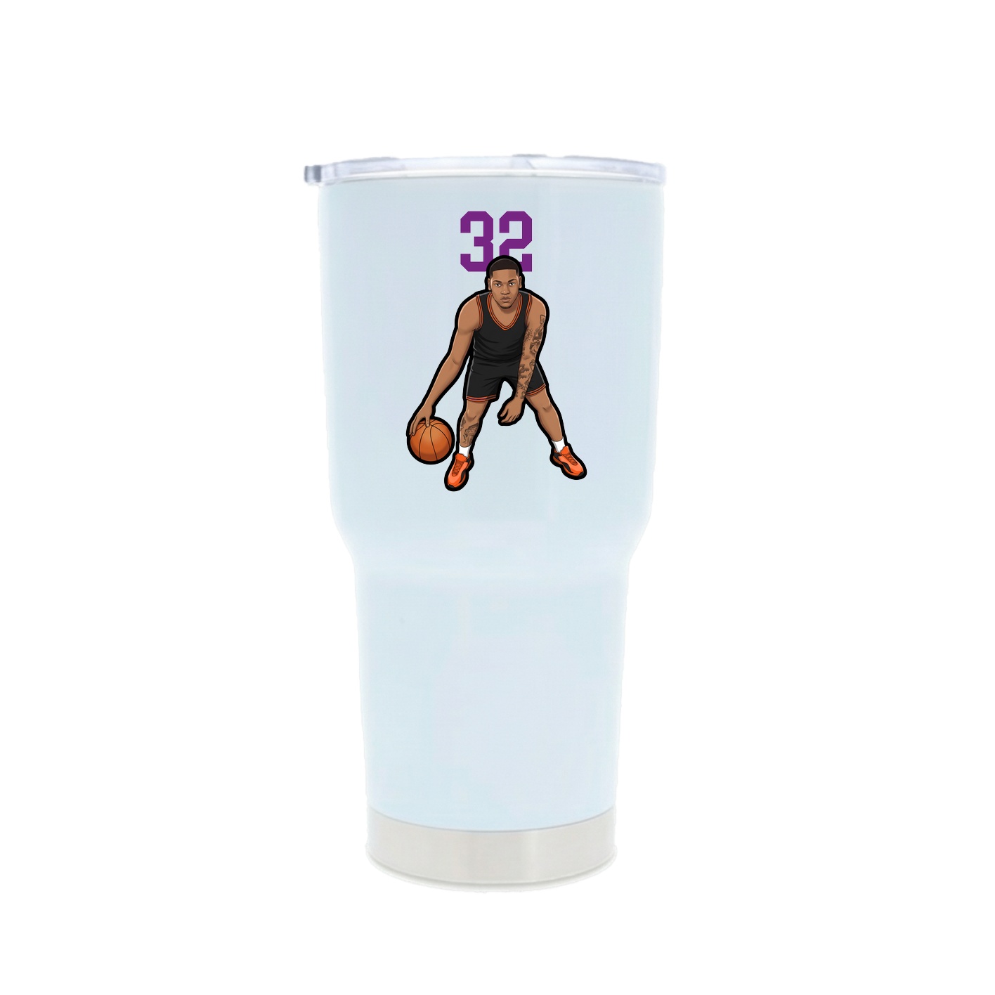 30oz Stainless Steel Tumbler — Number Top in White