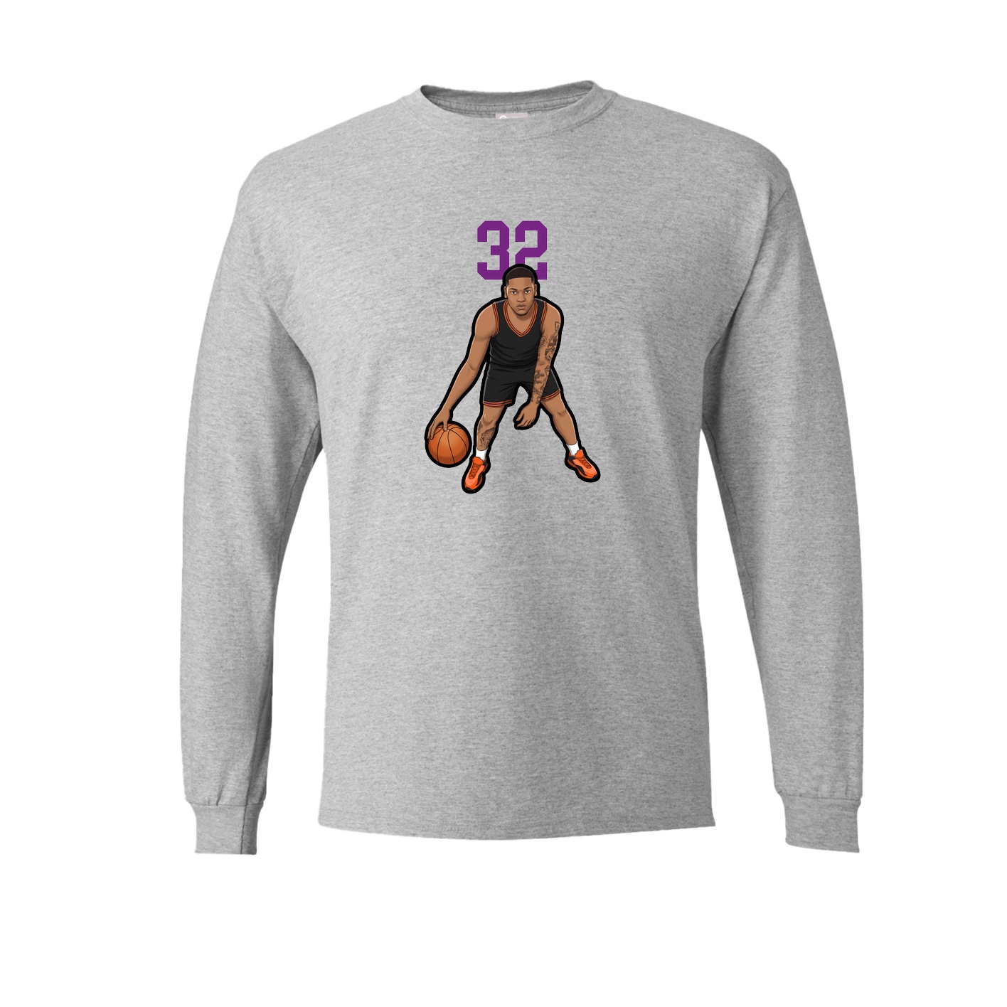 Long Sleeve Tee — Number Top in Grey
