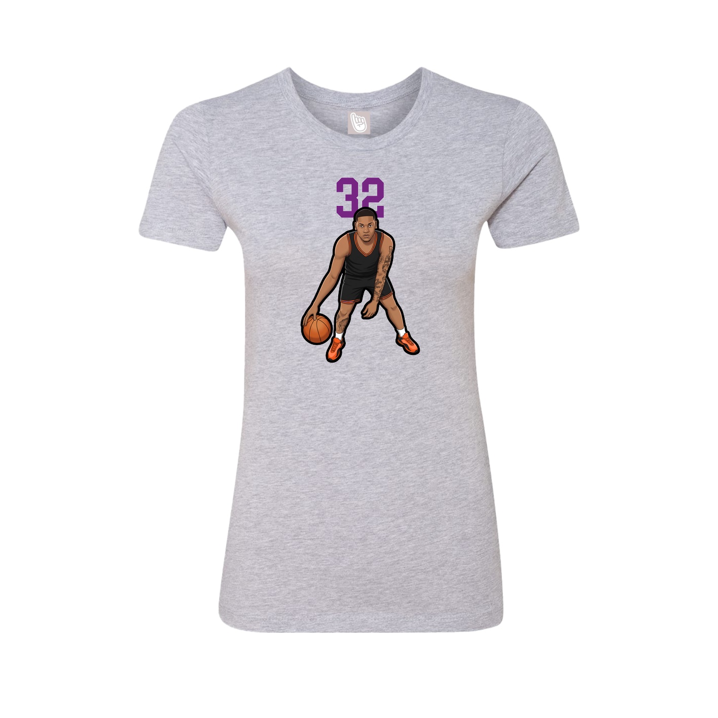 Fitted Women's Tee — Number Top in Grey