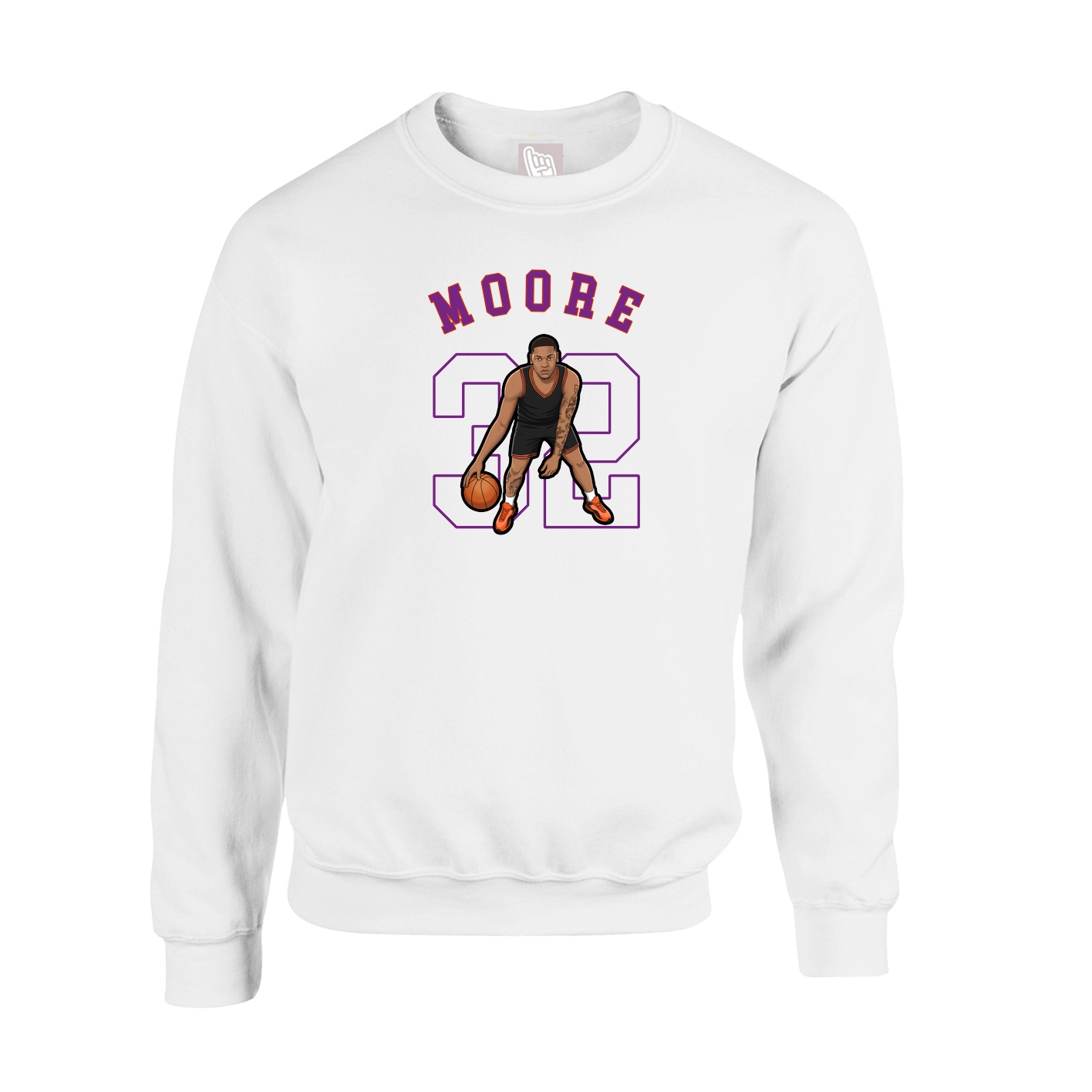Fleece Crew — Shirsey Arch in White