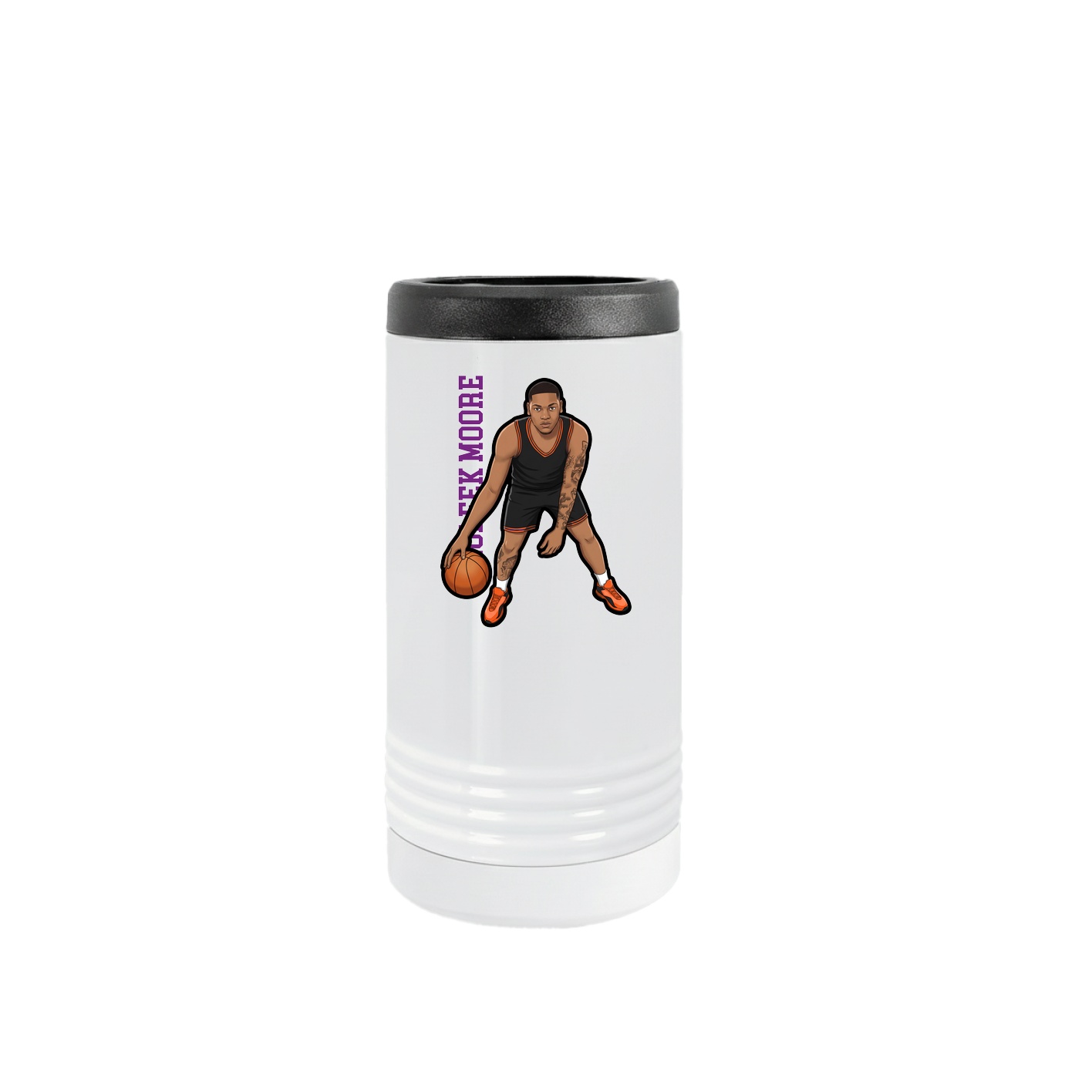 Slim Beverage Holder — Name Vertical in White