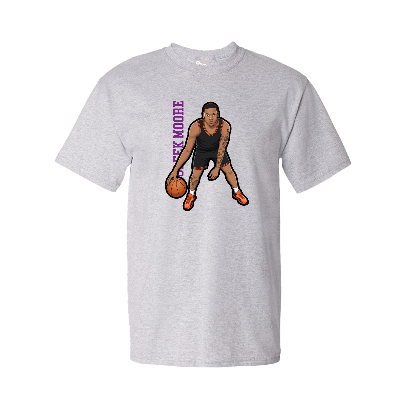 Tee — Name Vertical in Grey