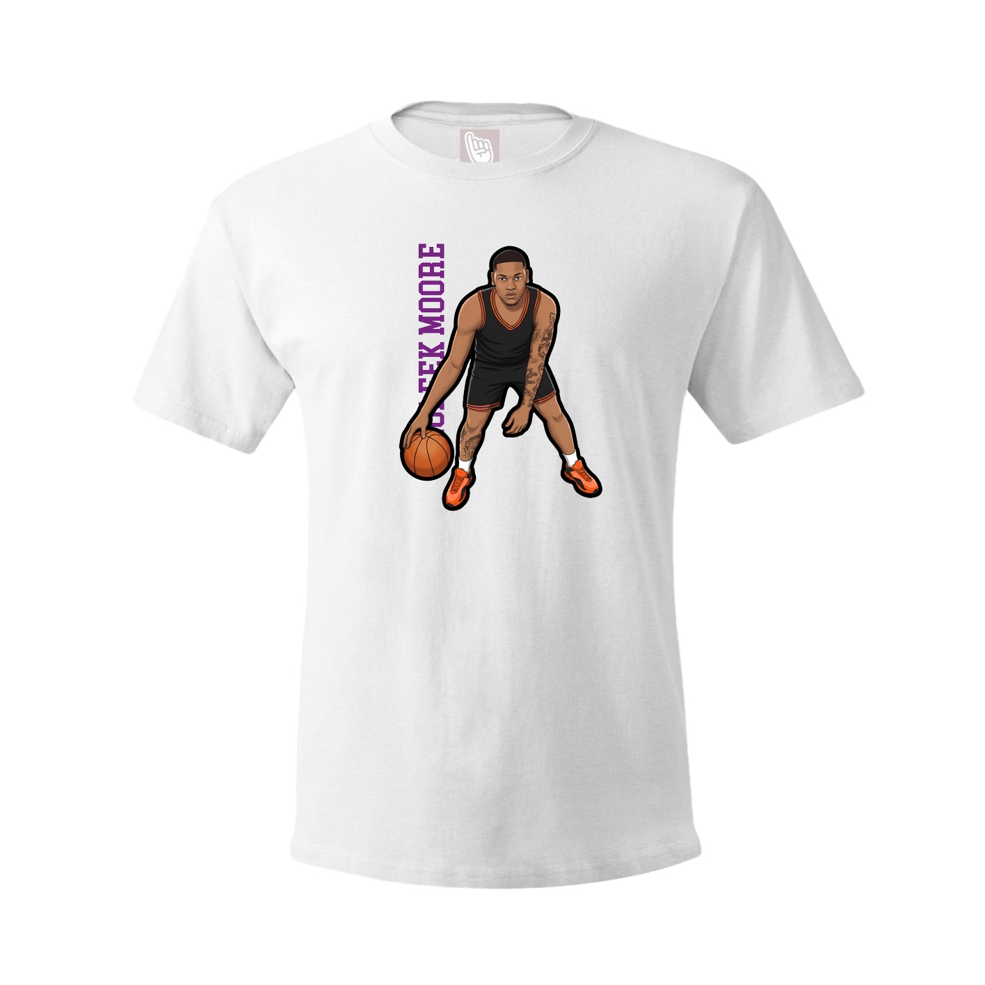 Youth Tee — Name Vertical in White
