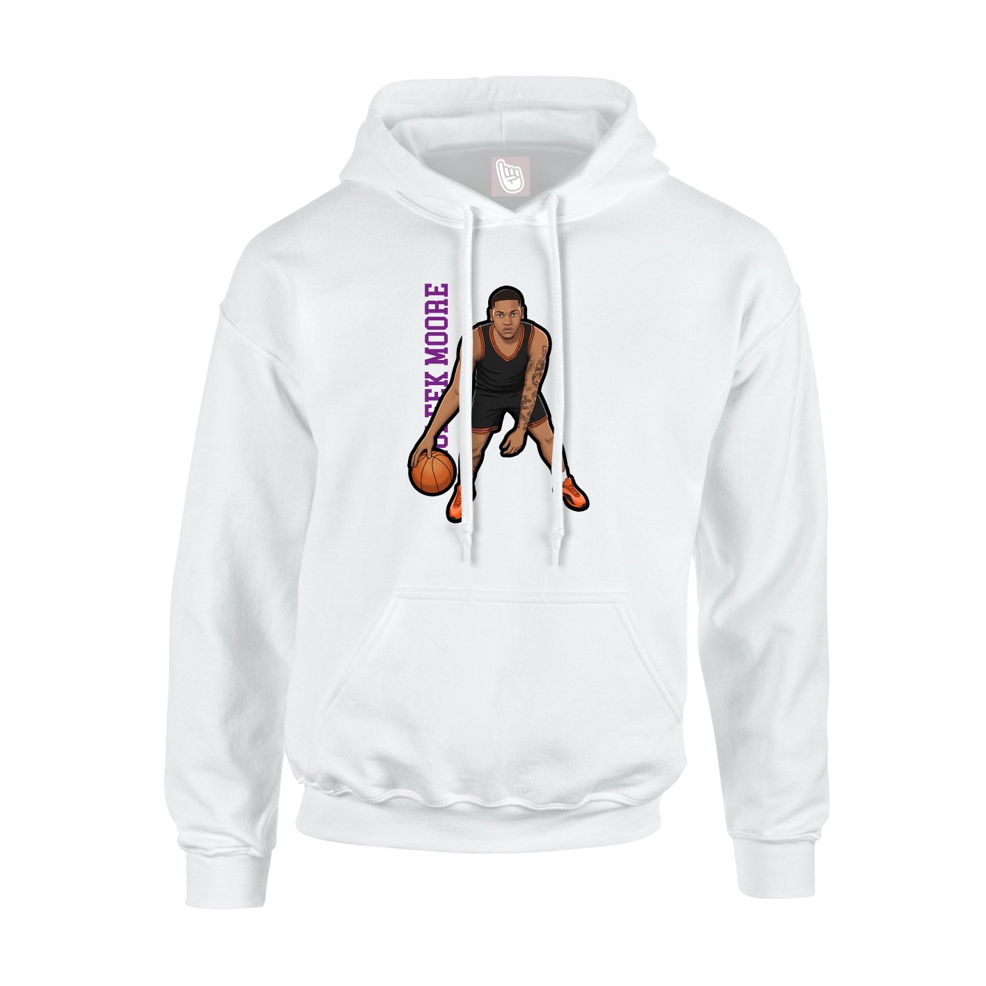 Youth Hoodie — Name Vertical in White