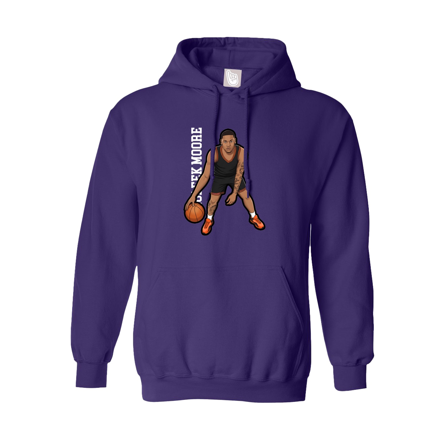 Youth Hoodie — Name Vertical in Purple