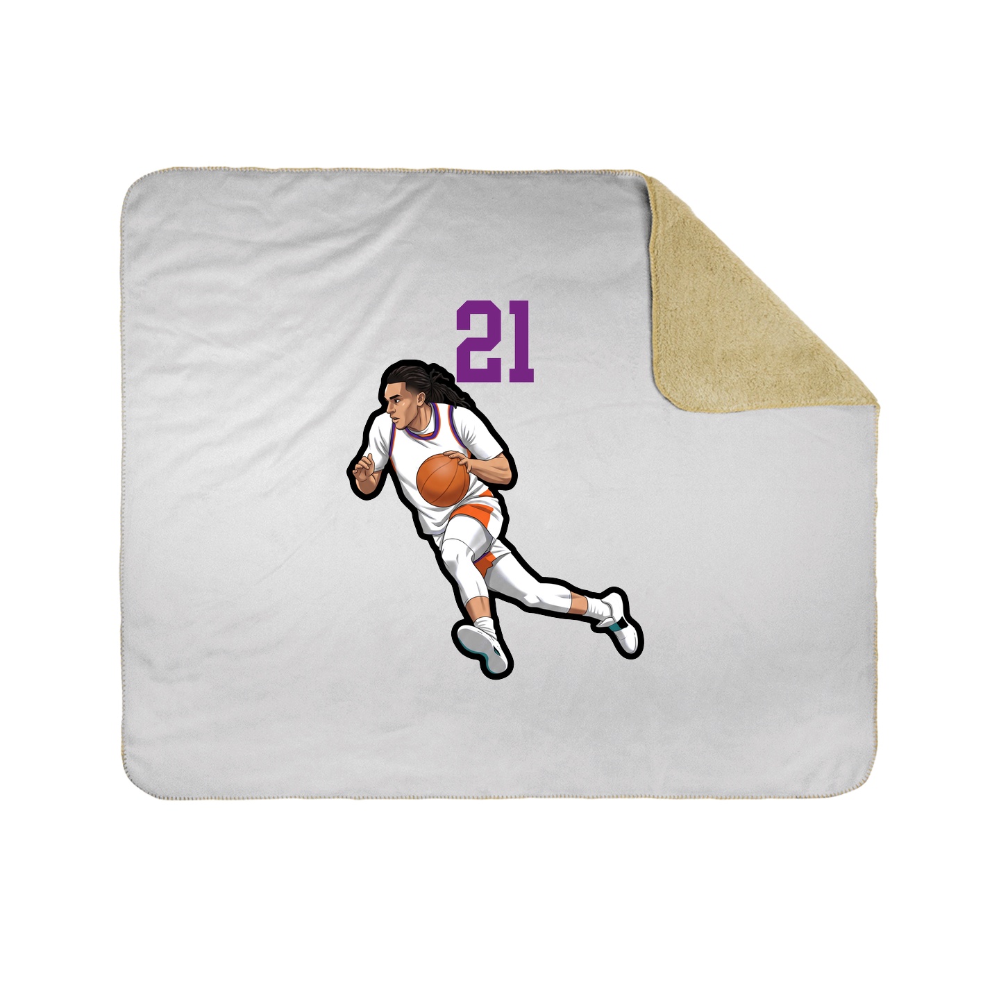 Throw Blanket — Number Top in White