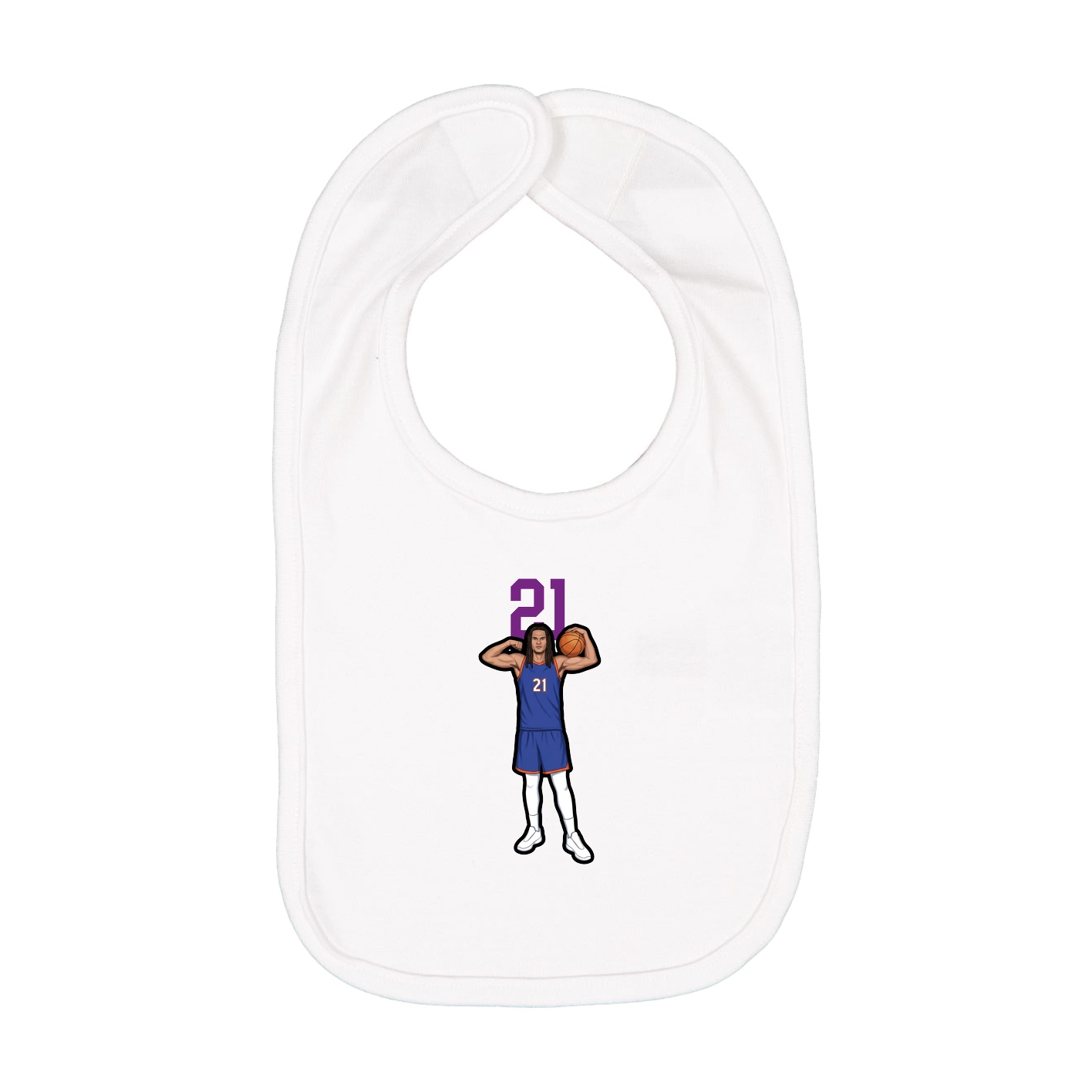Infant Bib — Number Top in White