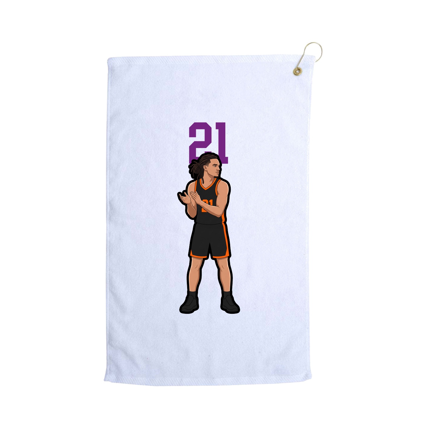 Golf Towel — Number Top in White