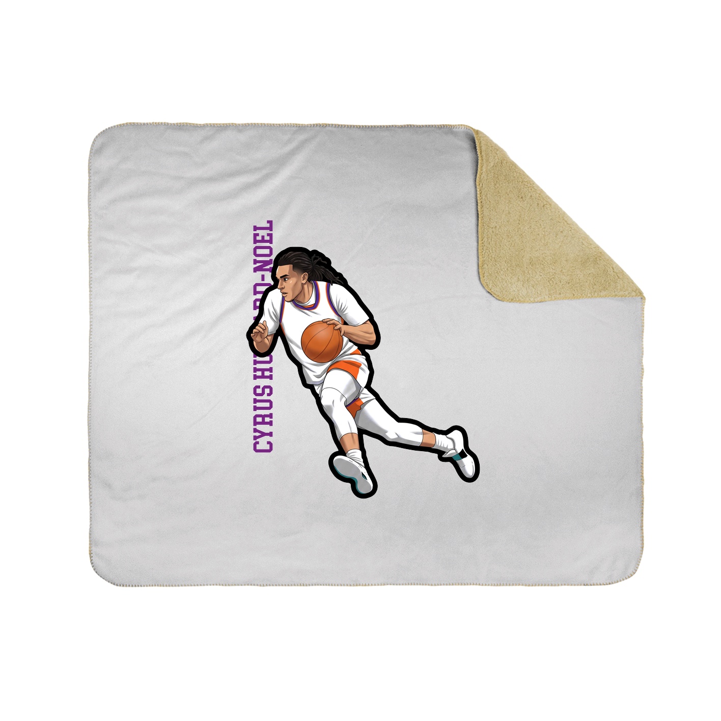 Throw Blanket — Name Vertical in White