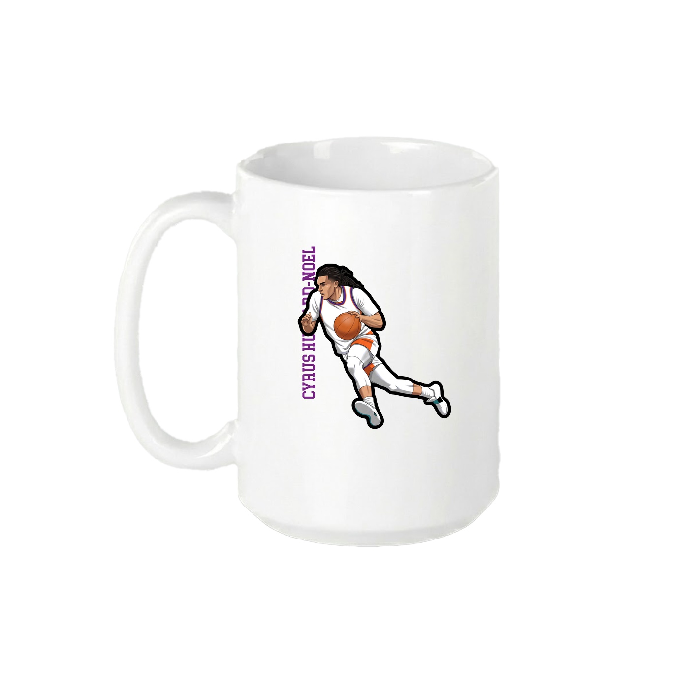 15oz Coffee Mug — Name Vertical in White