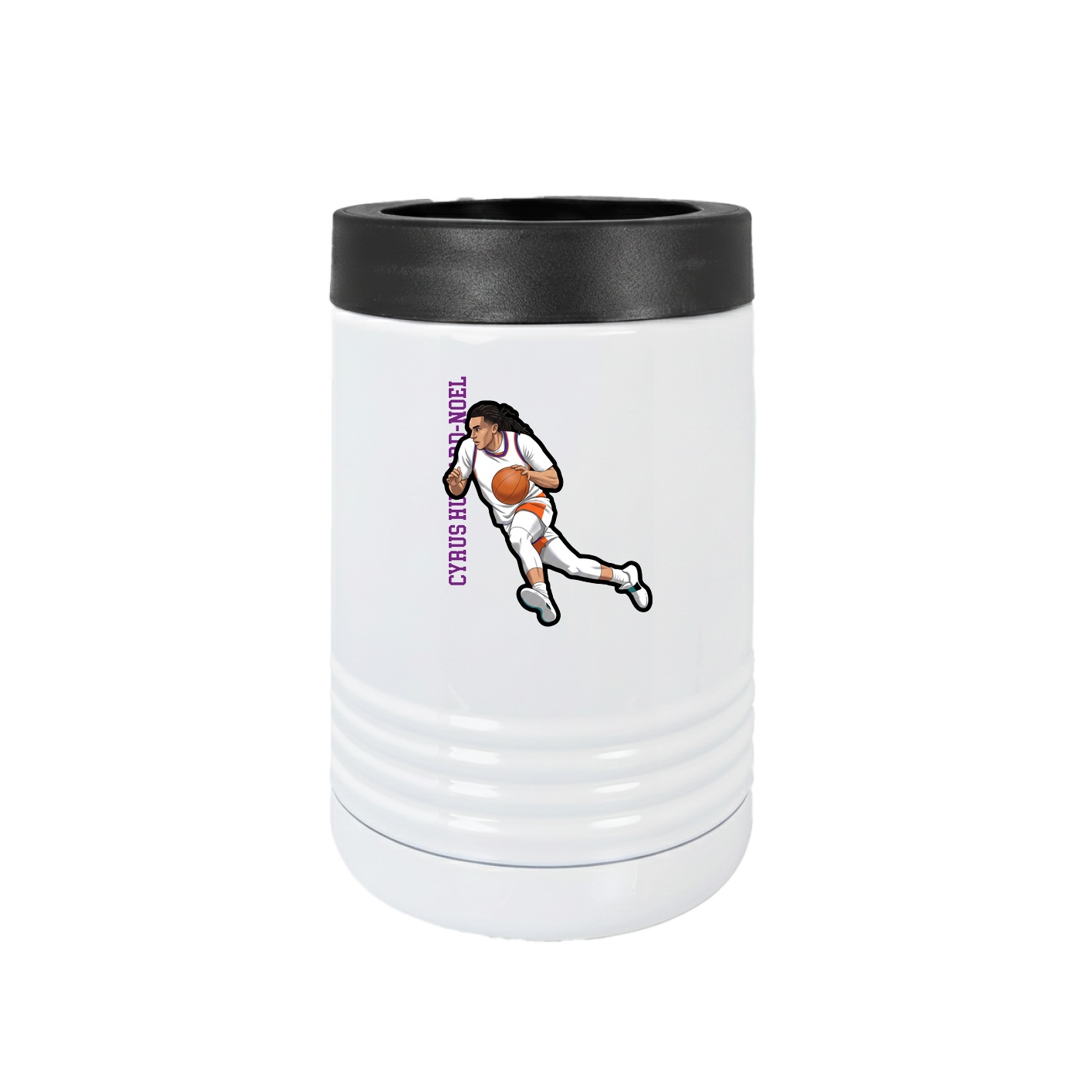 Beverage Holder — Name Vertical in White