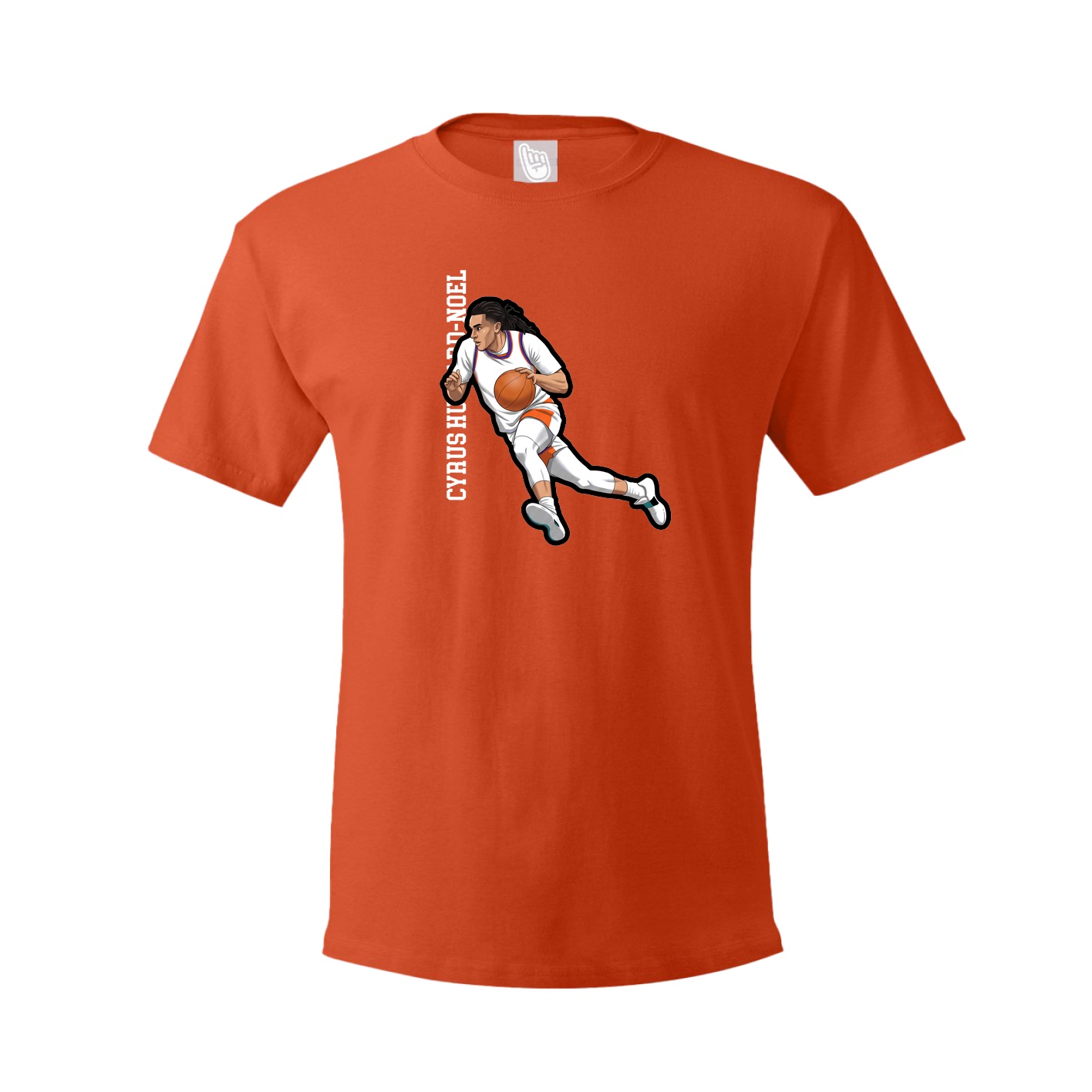 Youth Tee — Name Vertical in Orange