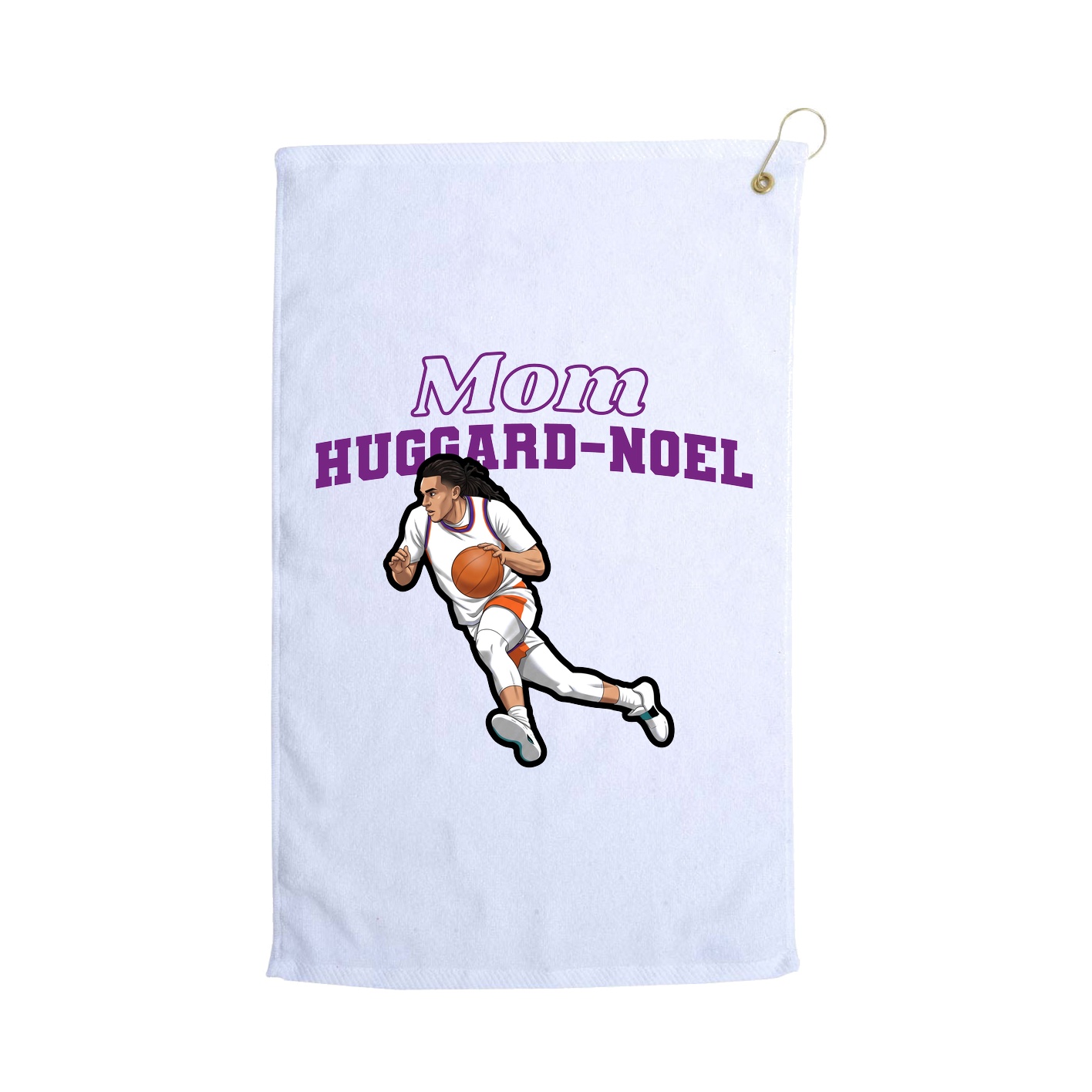 Golf Towel — Mothers Day Block in White