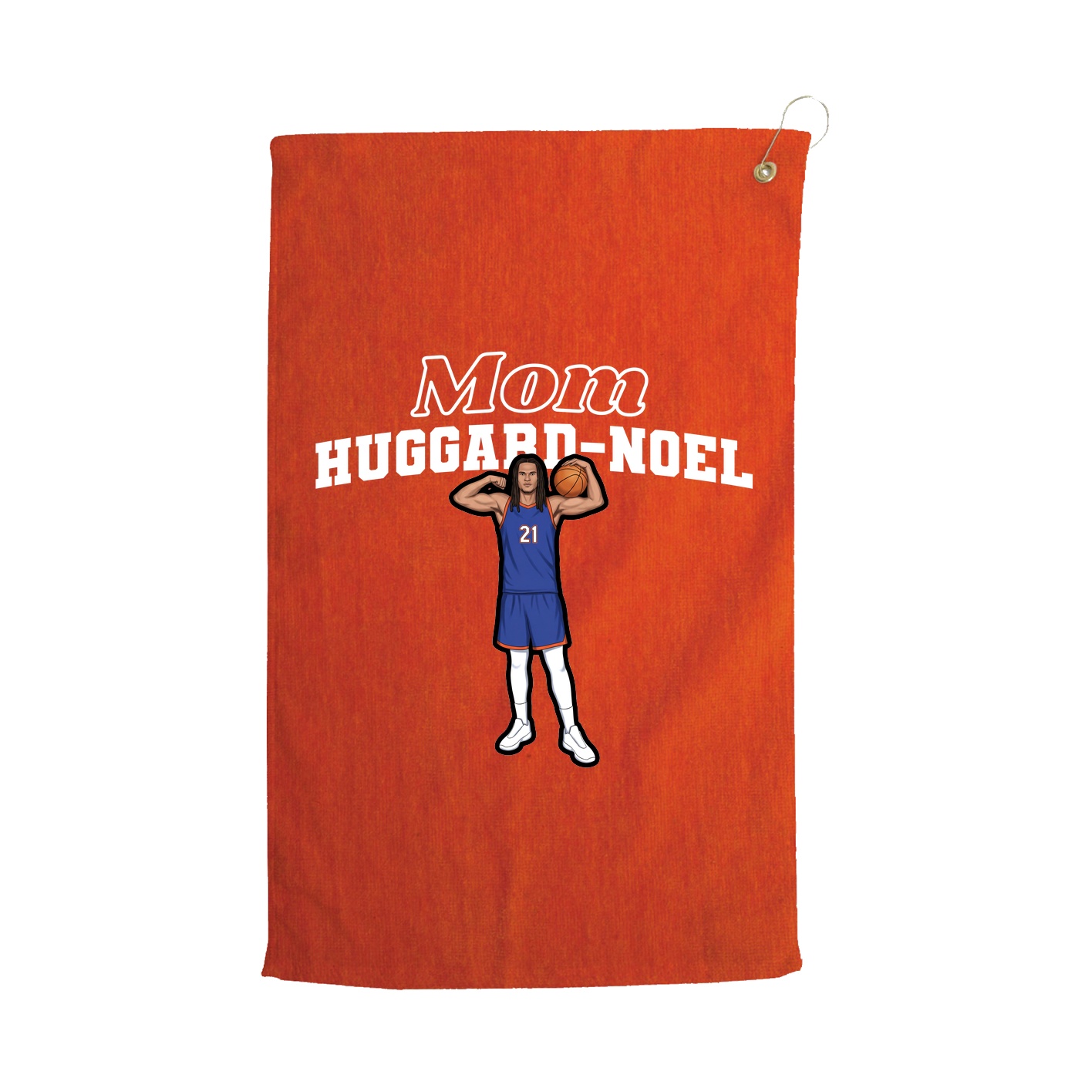 Golf Towel — Mothers Day Block in Orange