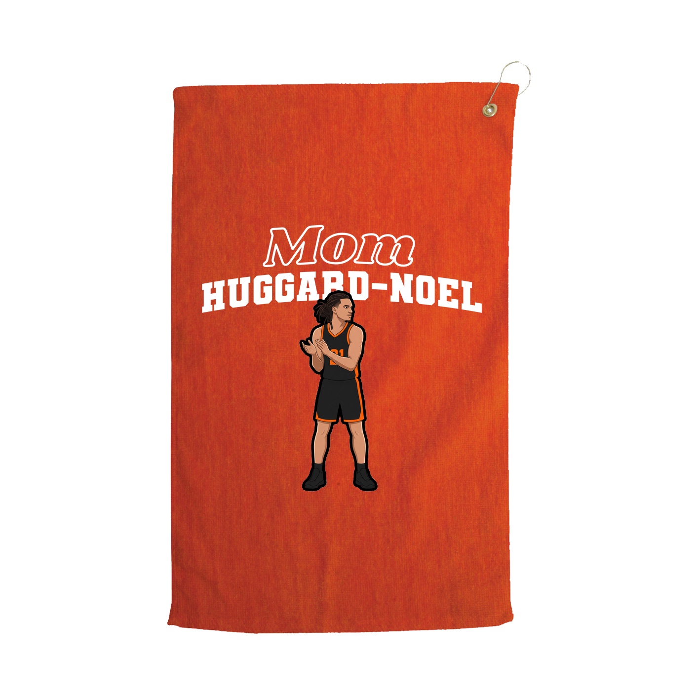 Golf Towel — Mothers Day Block in Orange