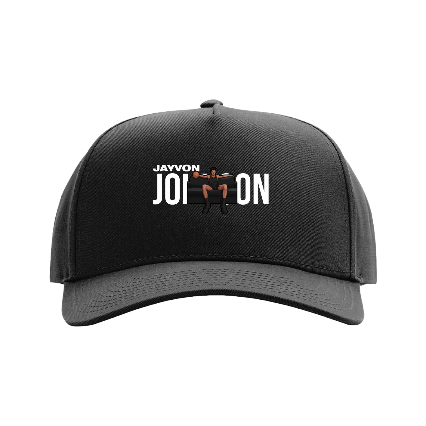 Full Fabric Five-Panel Champ Cap — Player Name in Black