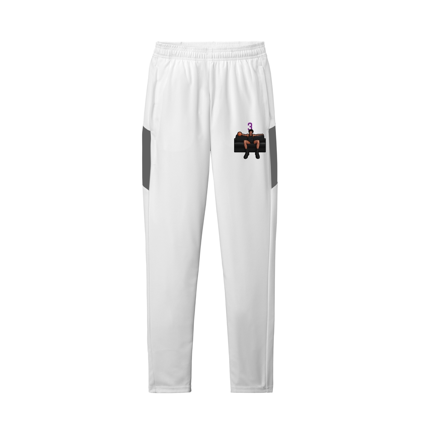 Team Travel Pant — Number Top in White/Grey
