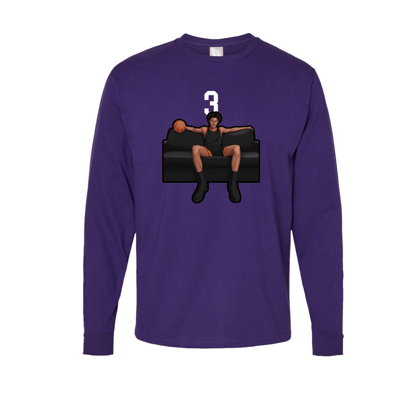 Long Sleeve Tee — Number Top in Purple