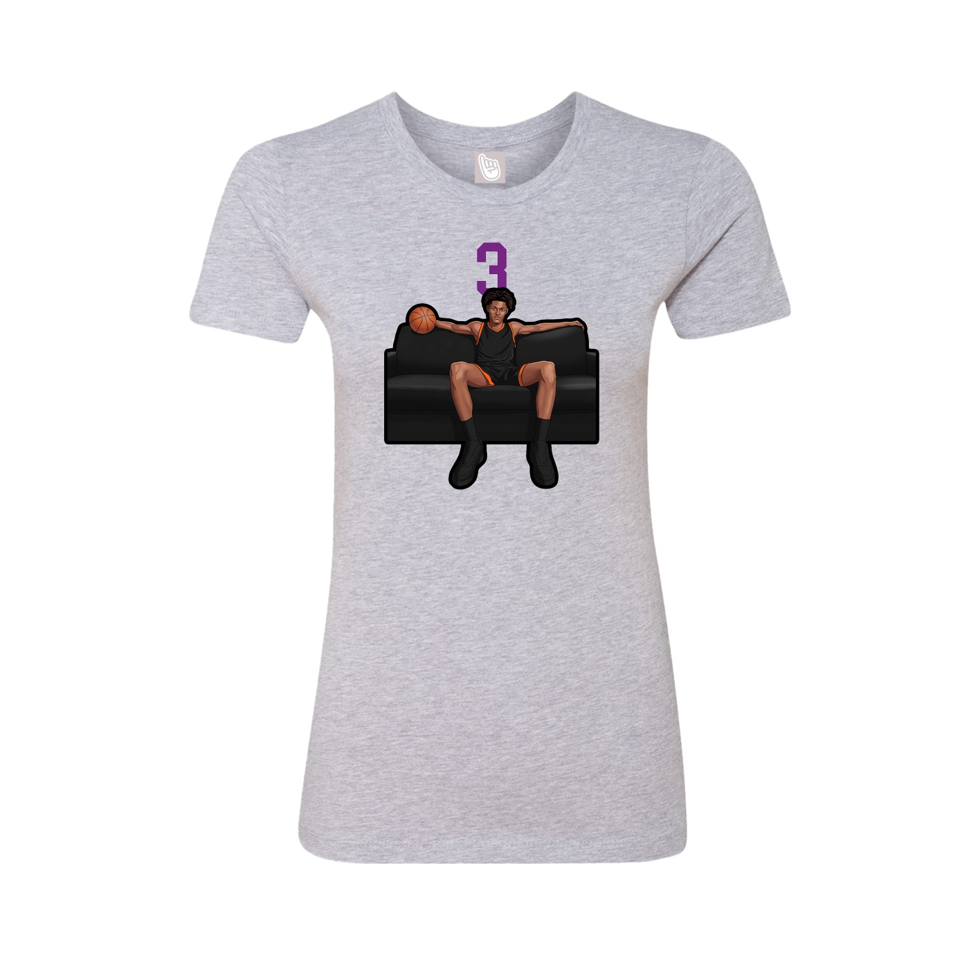 Fitted Women's Tee — Number Top in Grey