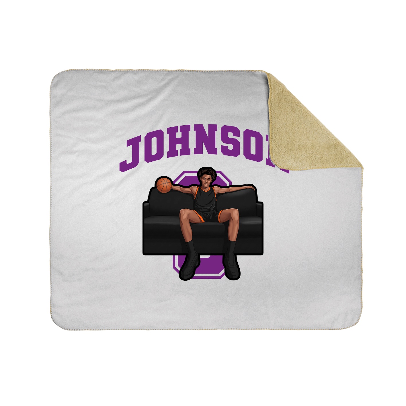 Throw Blanket — Number in White