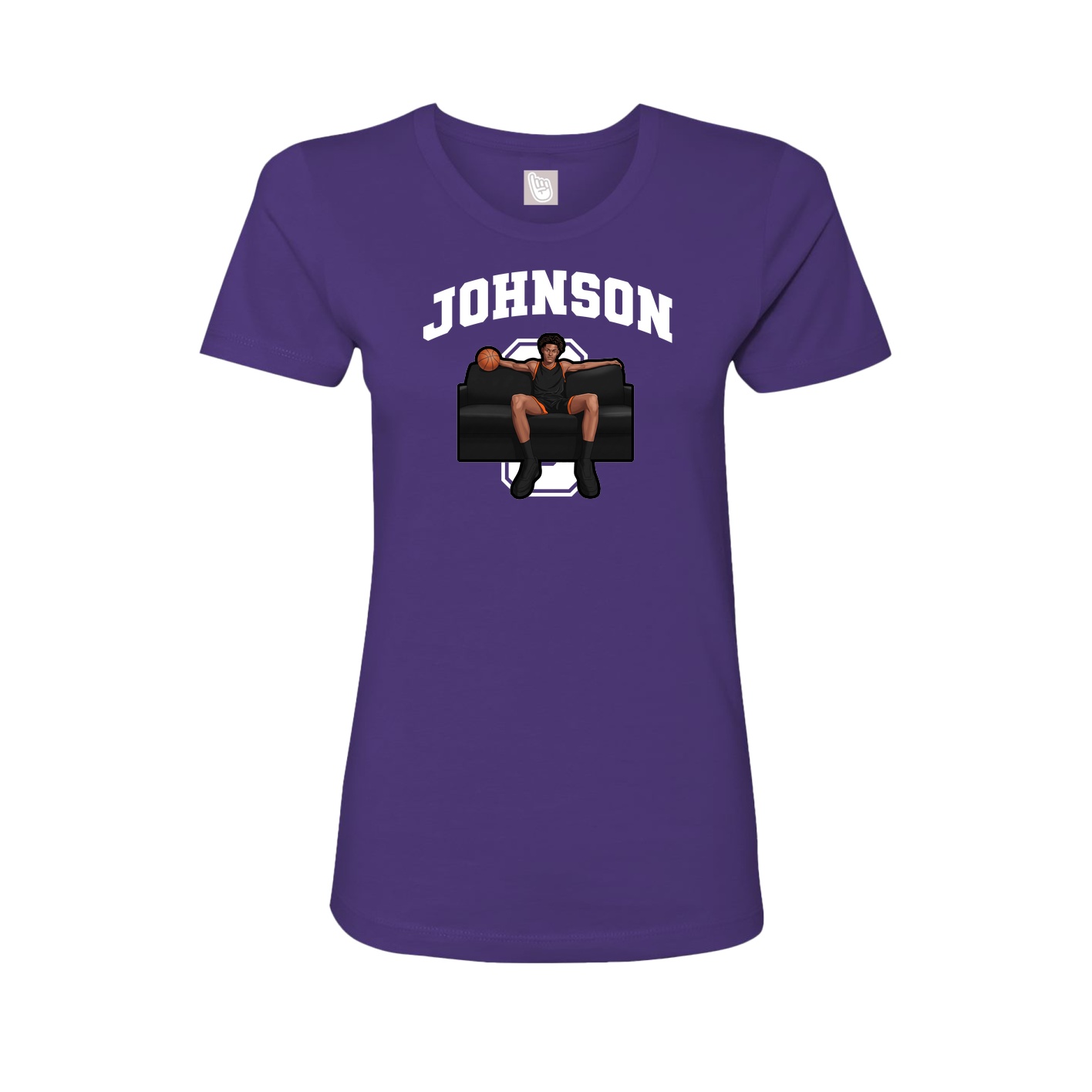 Fitted Women's Tee — Number in Purple