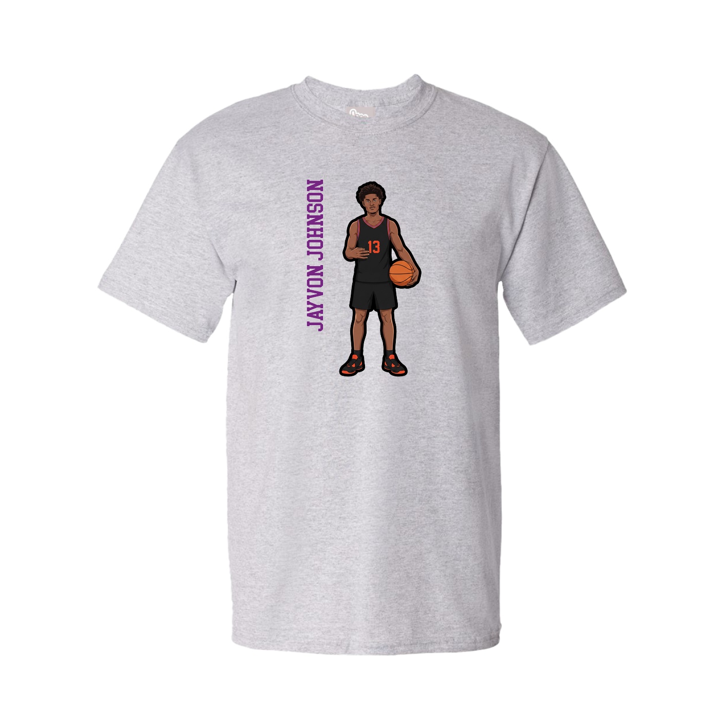 Tee — Name Vertical in Grey