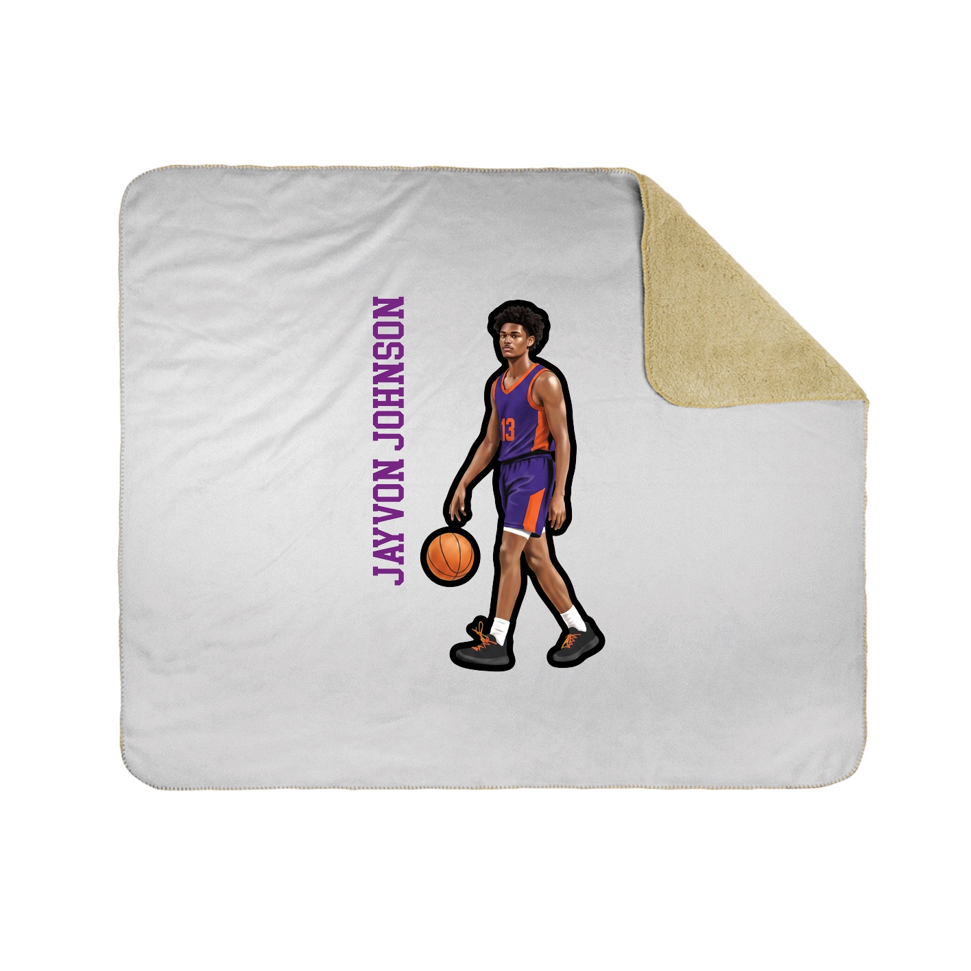 Throw Blanket — Name Vertical in White