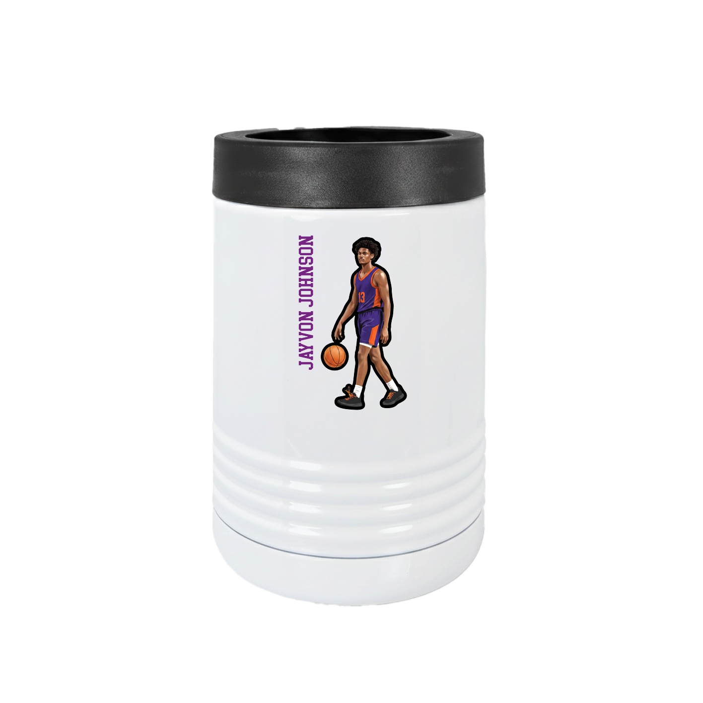 Beverage Holder — Name Vertical in White