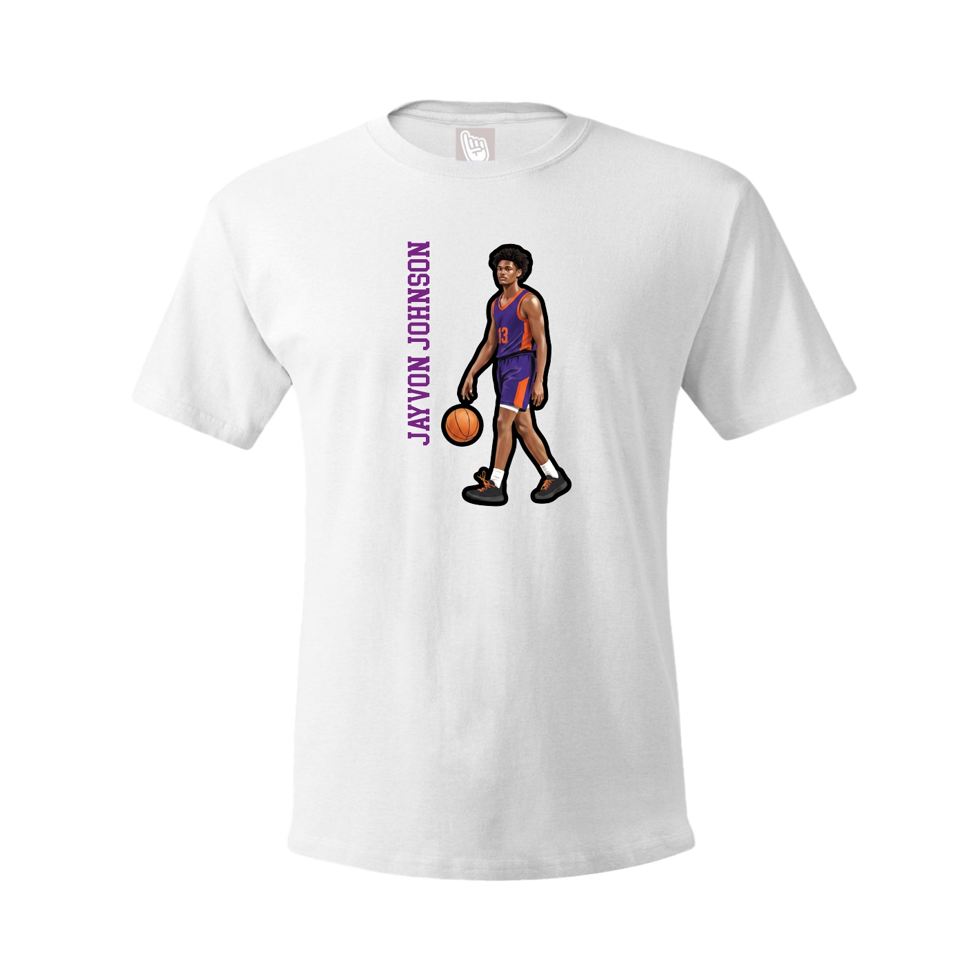 Youth Tee — Name Vertical in White