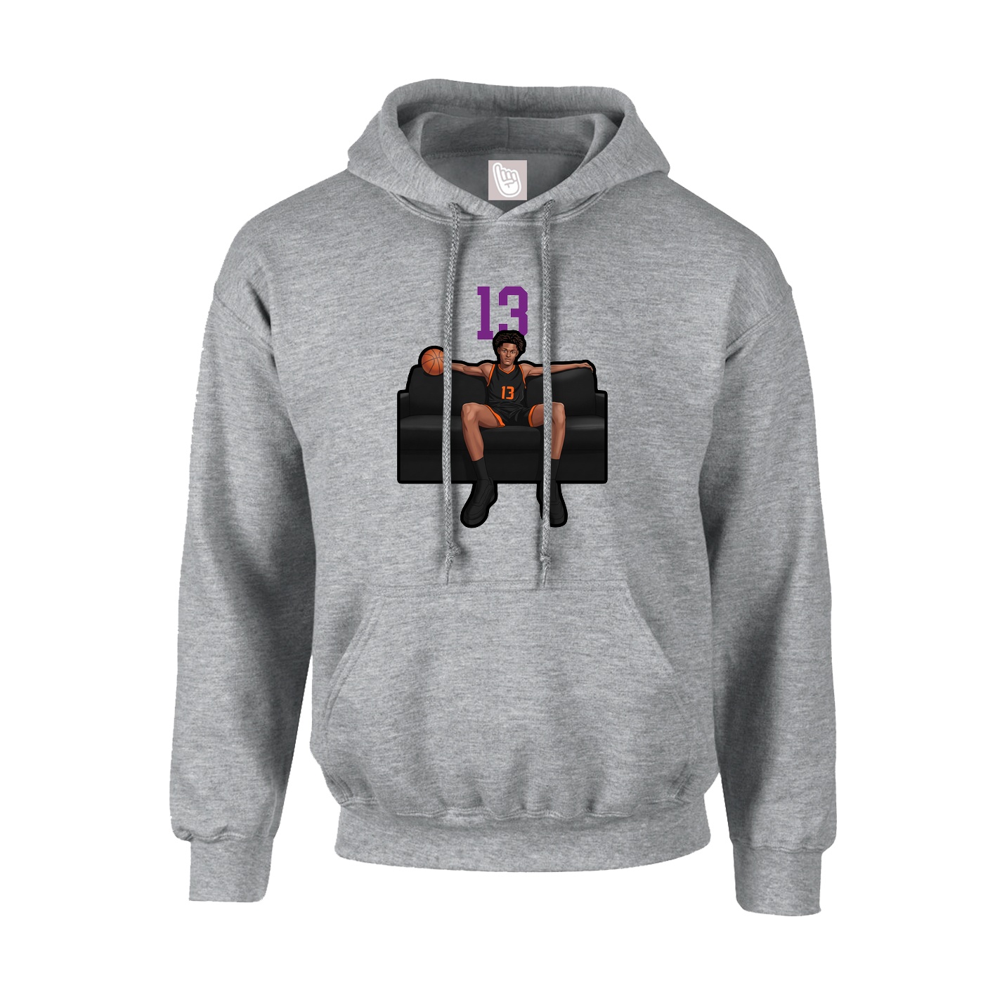 Youth Hoodie — Number Top in Grey