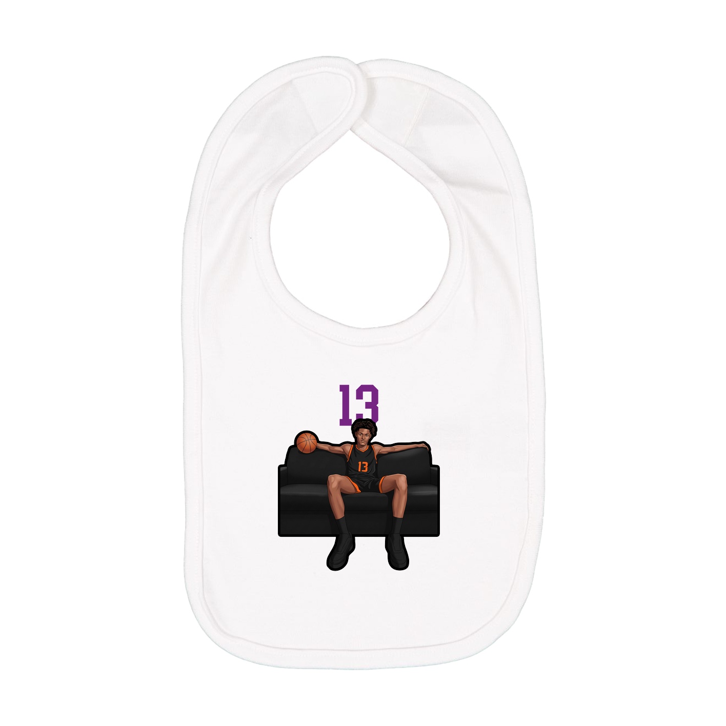 Infant Bib — Number Top in White