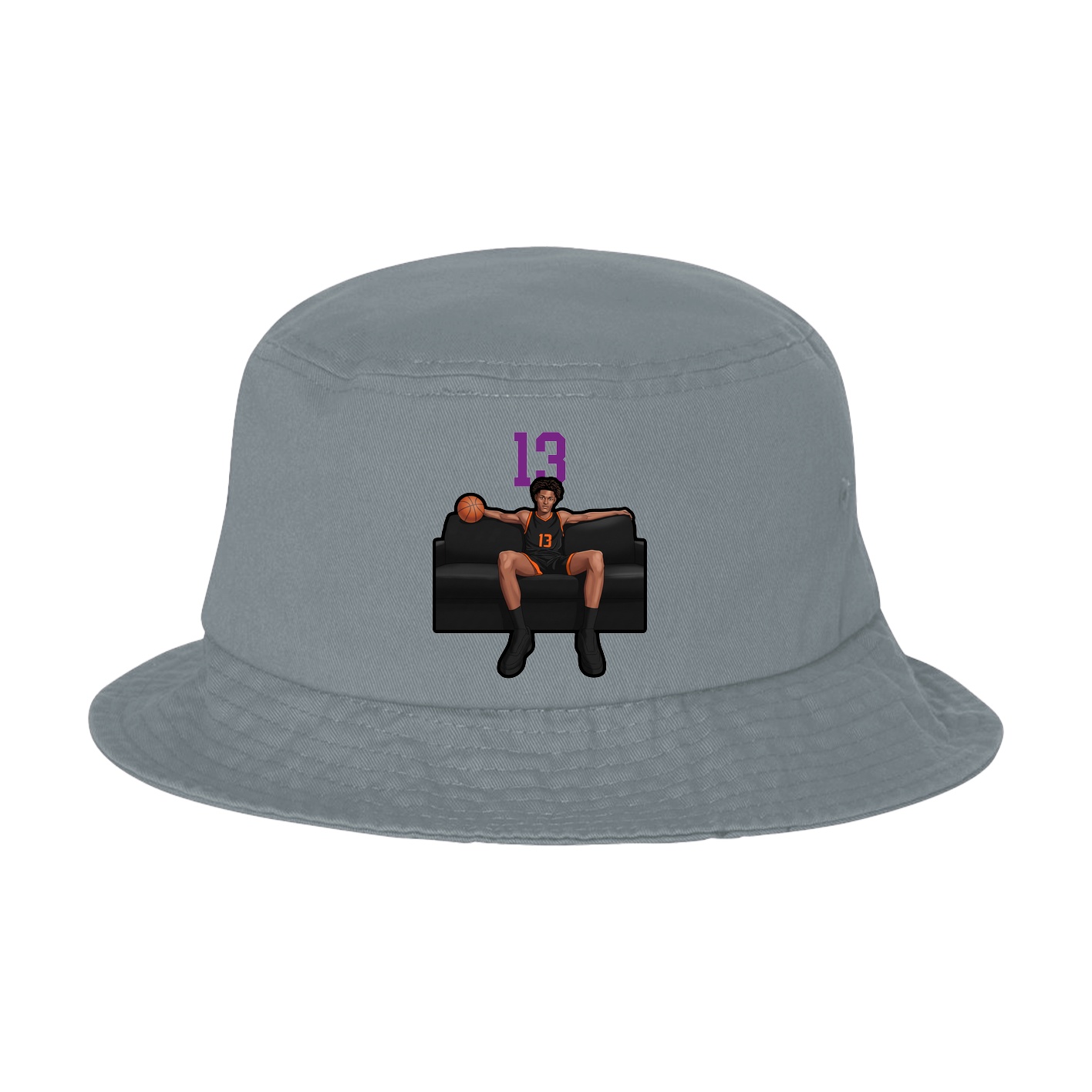 Bucket Cap — Number Top in Grey
