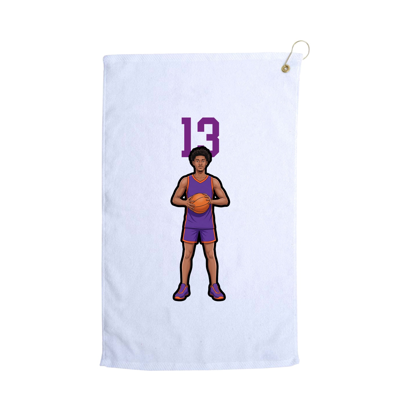 Golf Towel — Number Top in White
