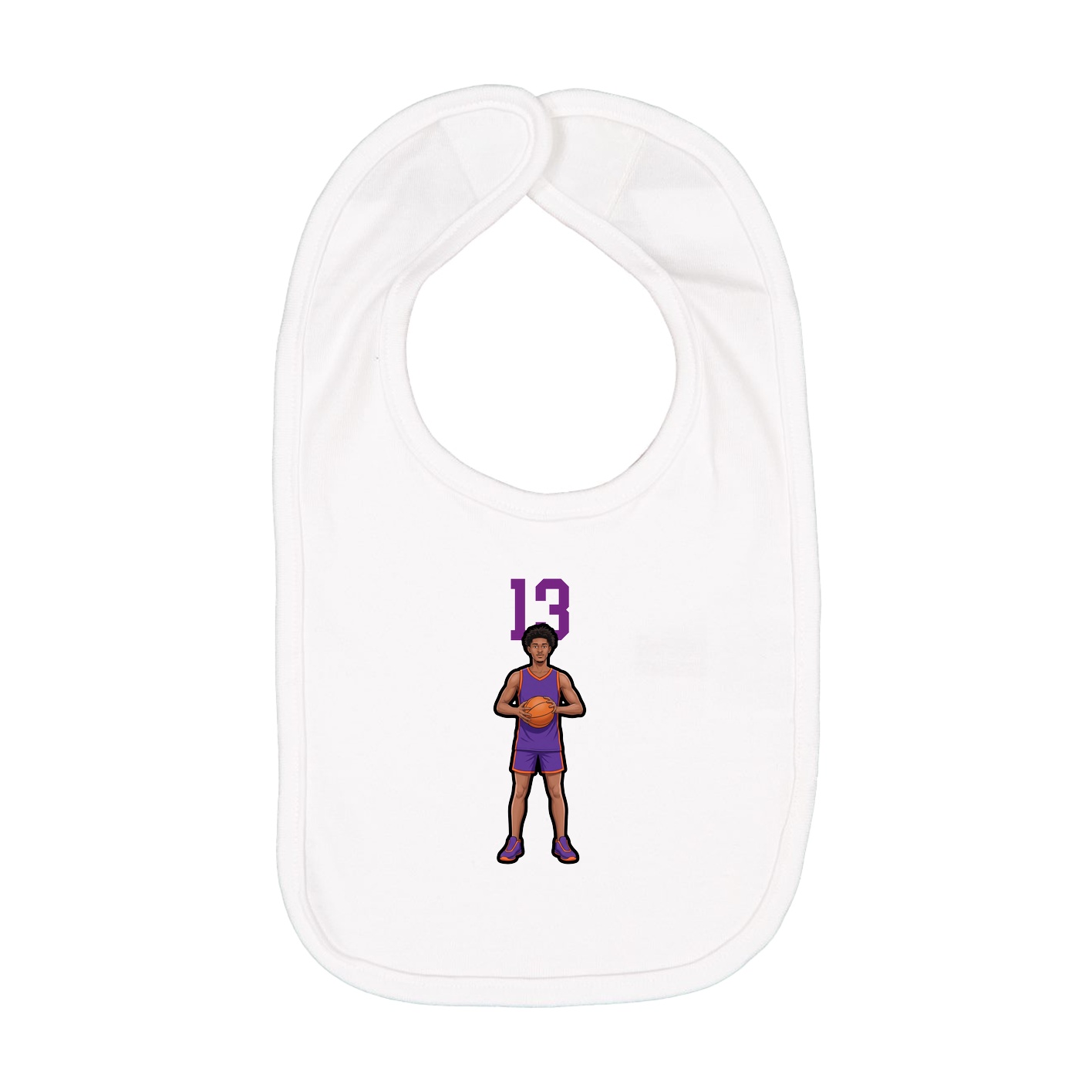 Infant Bib — Number Top in White
