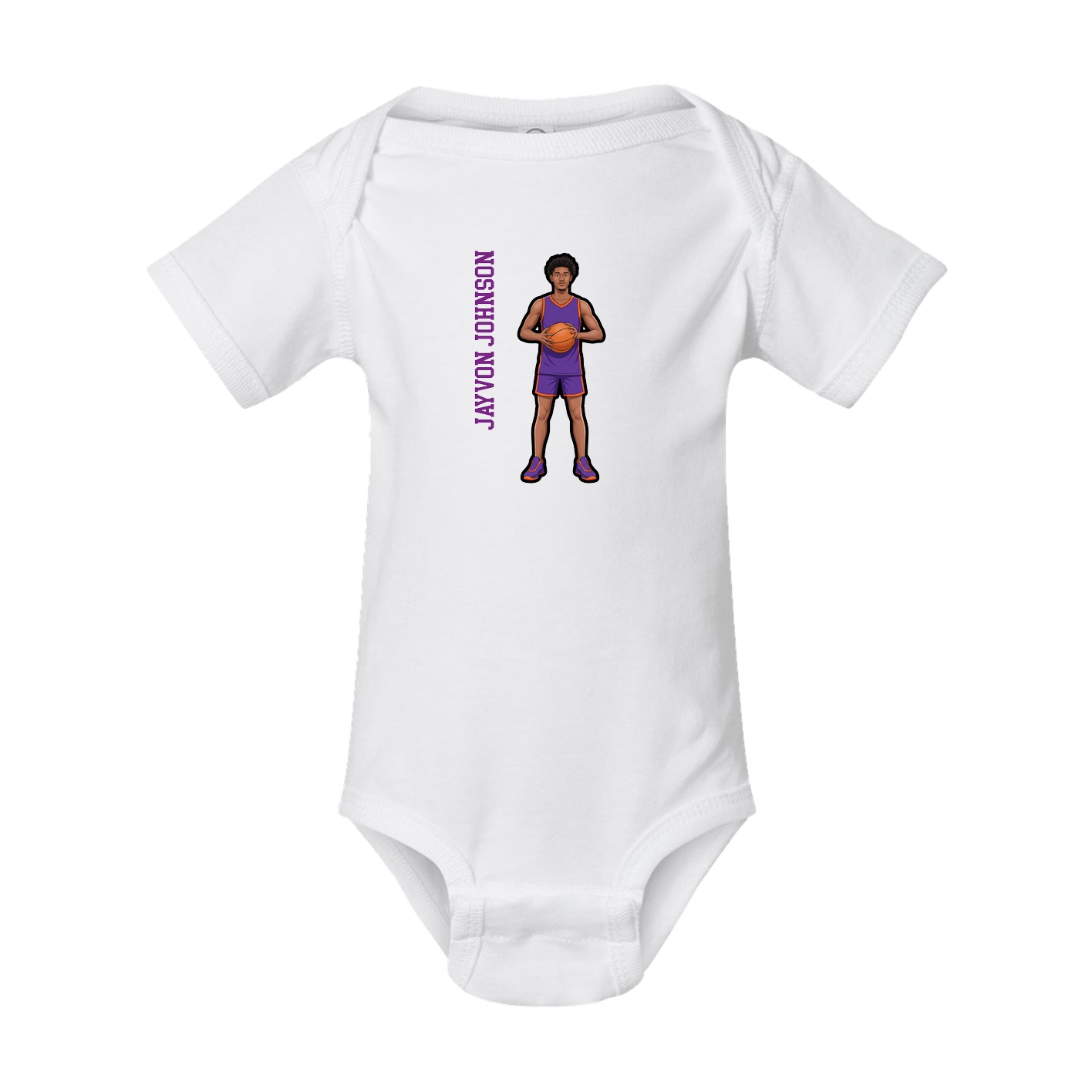 Baby Onesie — Name Vertical in White